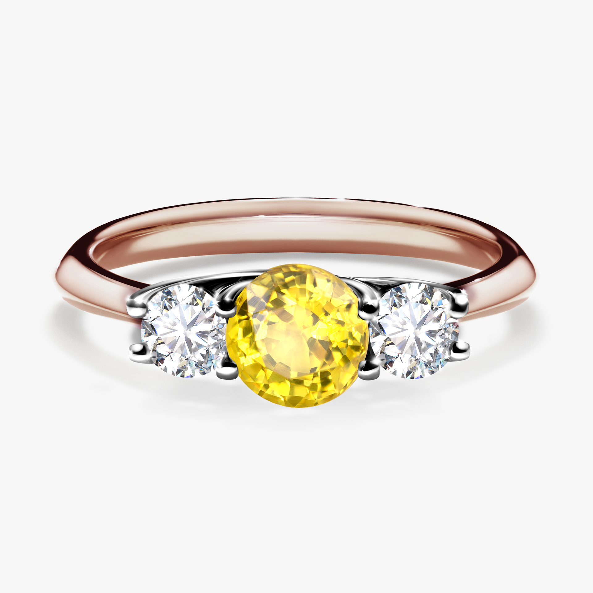 Pierścionek zaręczynowy My Honey z różowego złota z szafirem żółtym 0,84ct