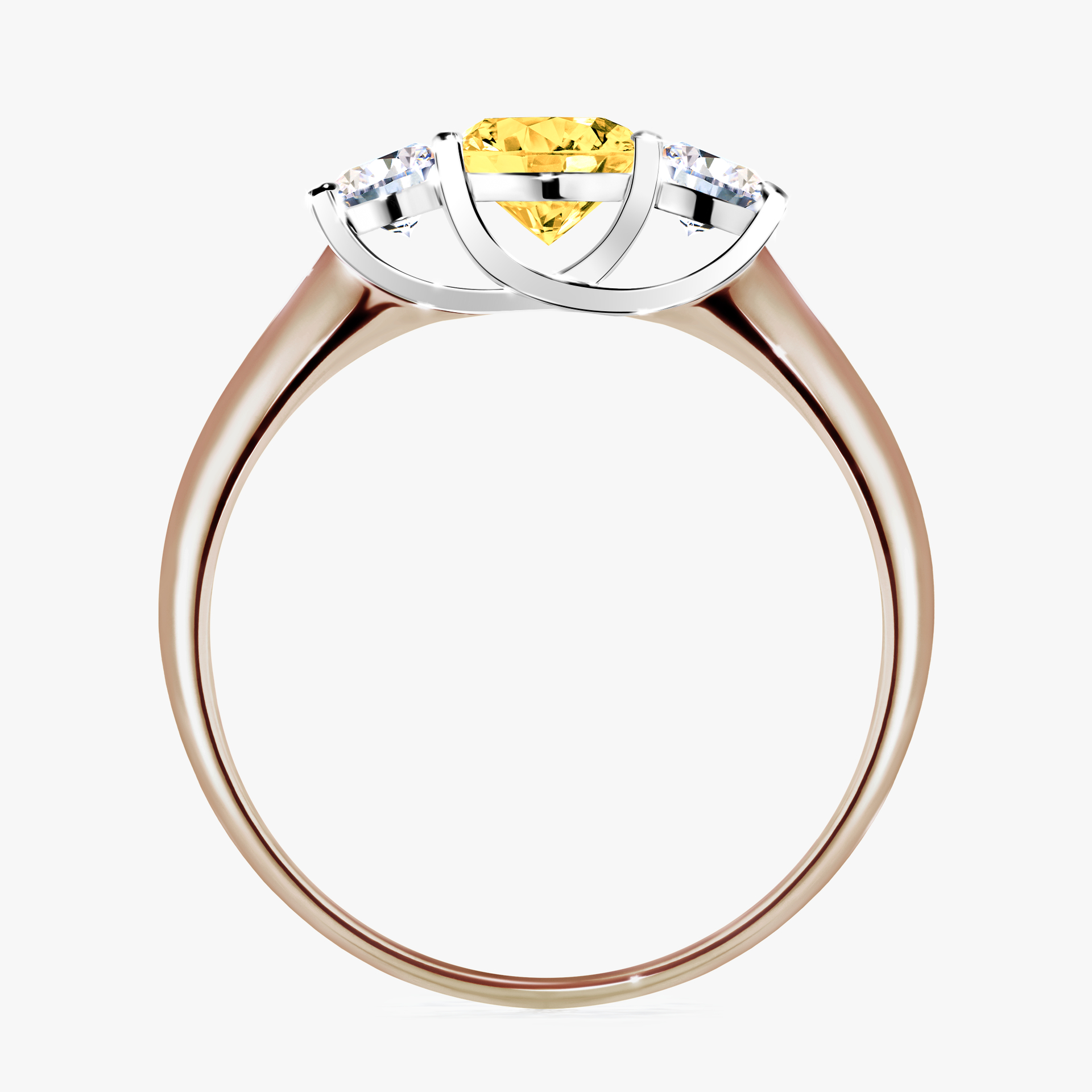 Pierścionek zaręczynowy My Honey z różowego złota z szafirem żółtym 0,84ct