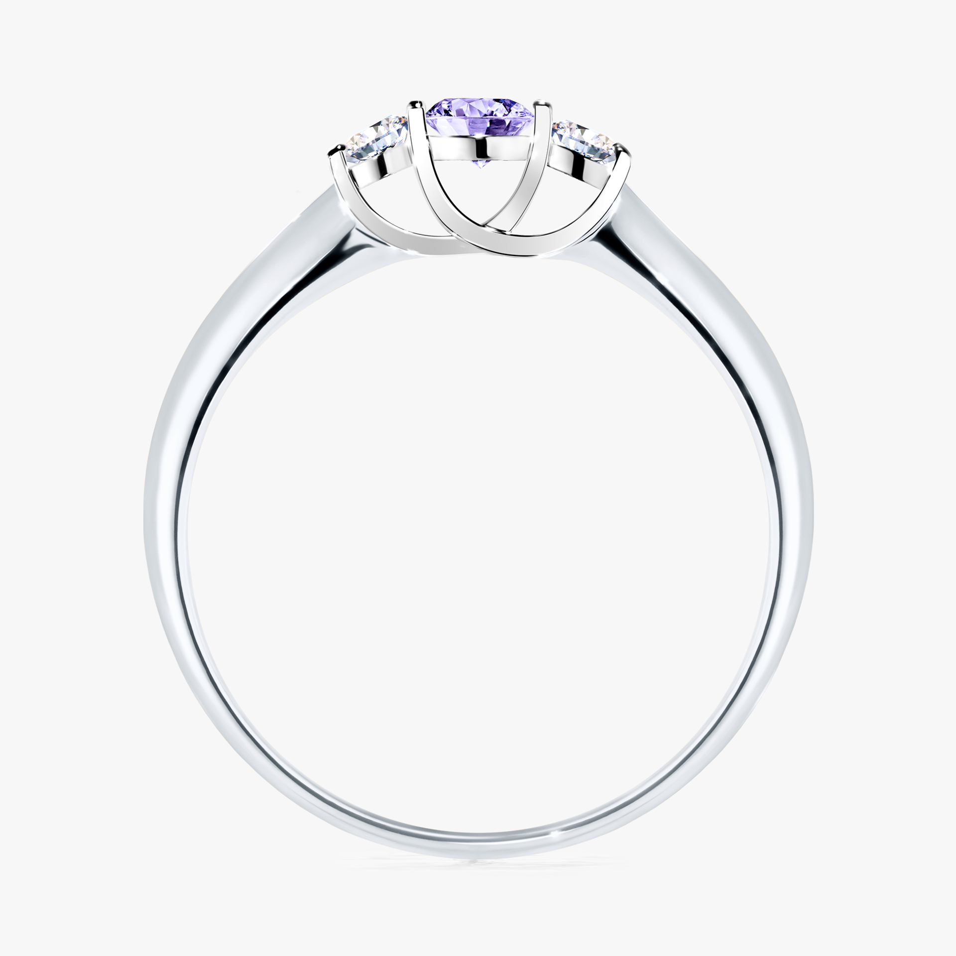 Pierścionek zaręczynowy My Honey z białego złota z tanzanitem 0,16ct