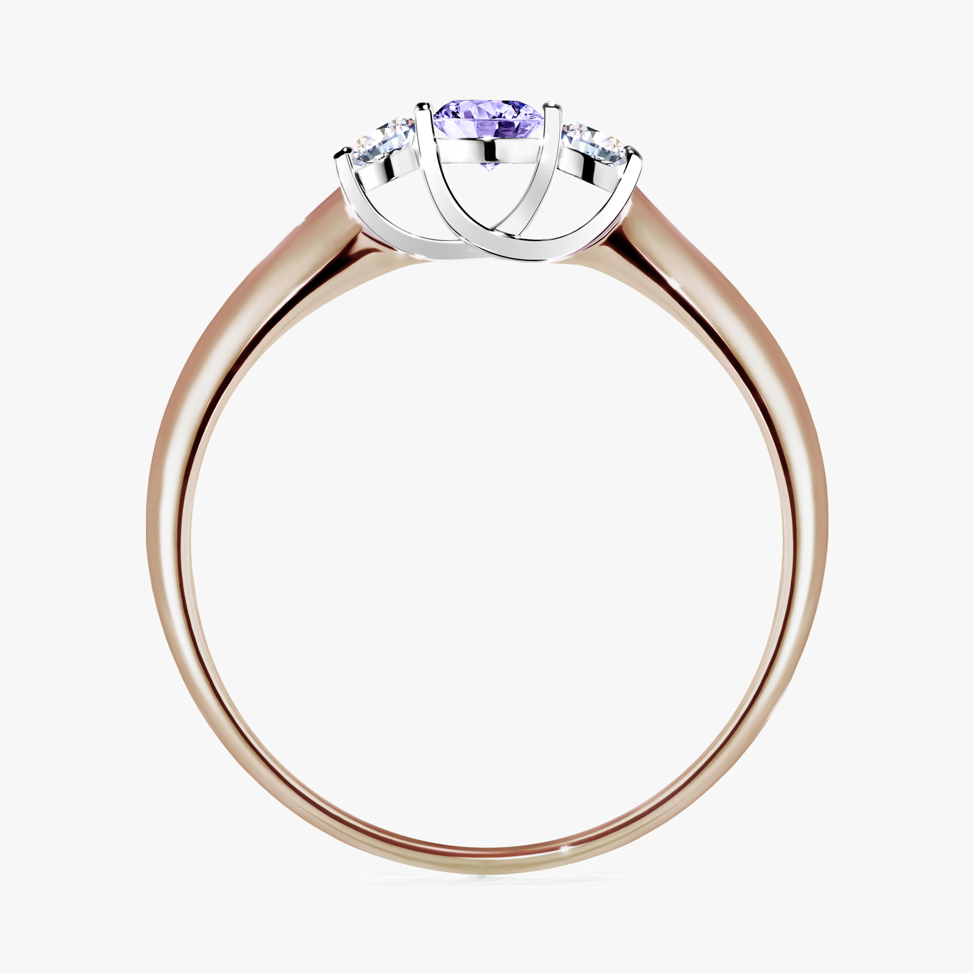Pierścionek zaręczynowy My Honey z różowego złota z tanzanitem 0,16ct