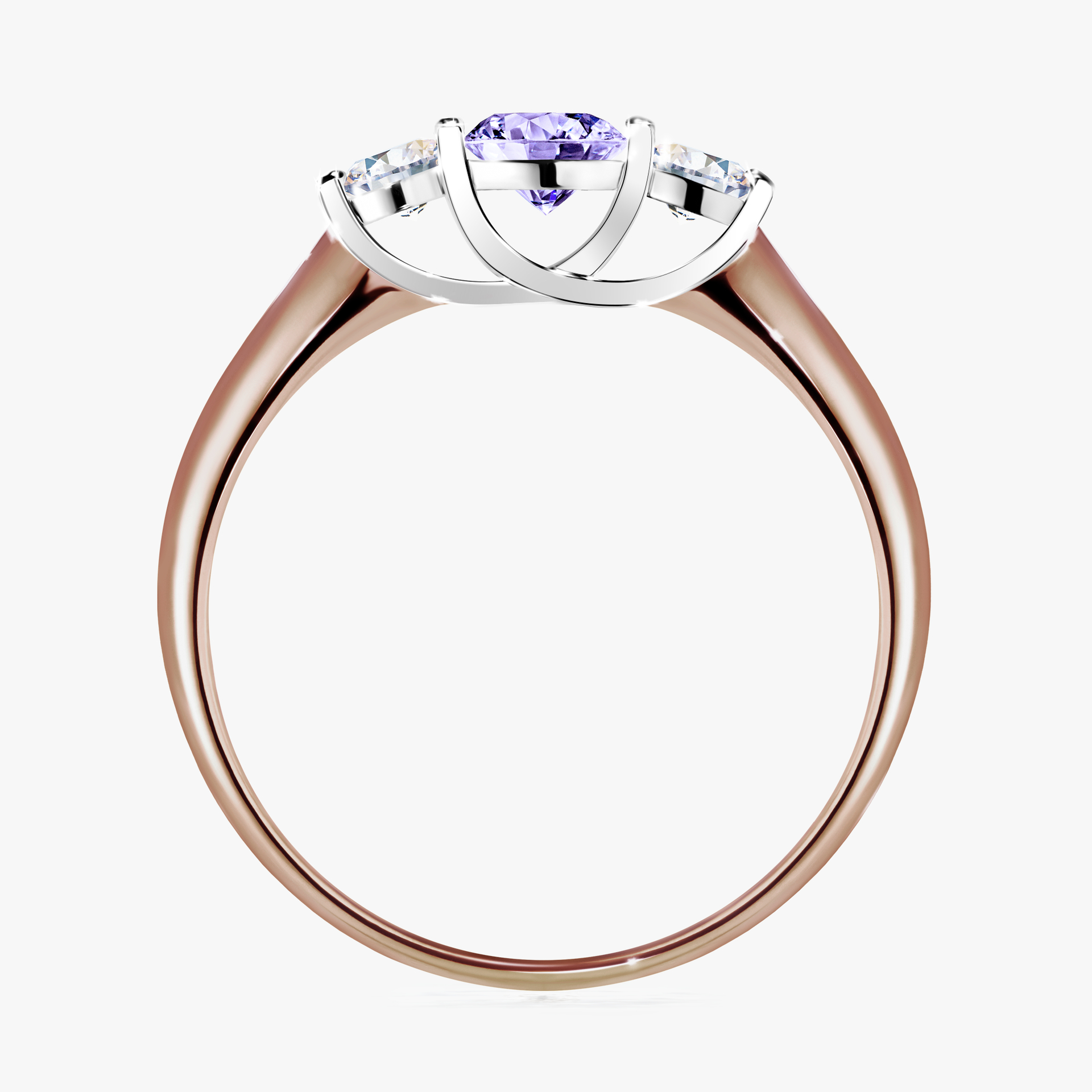 Pierścionek zaręczynowy My Honey z różowego złota z tanzanitem 0,45ct