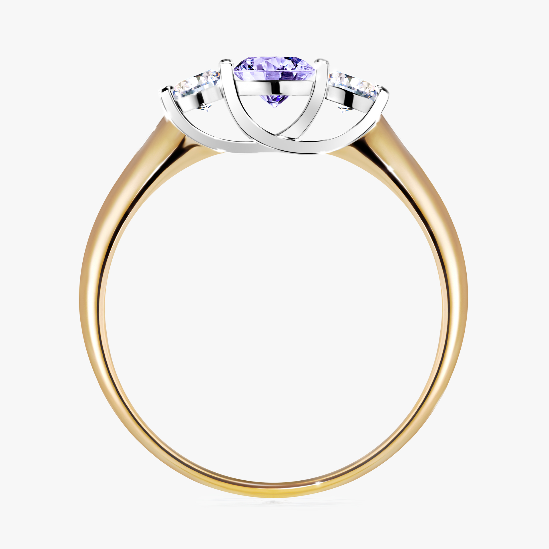 Pierścionek zaręczynowy My Honey z żółtego złota z tanzanitem 0,45ct