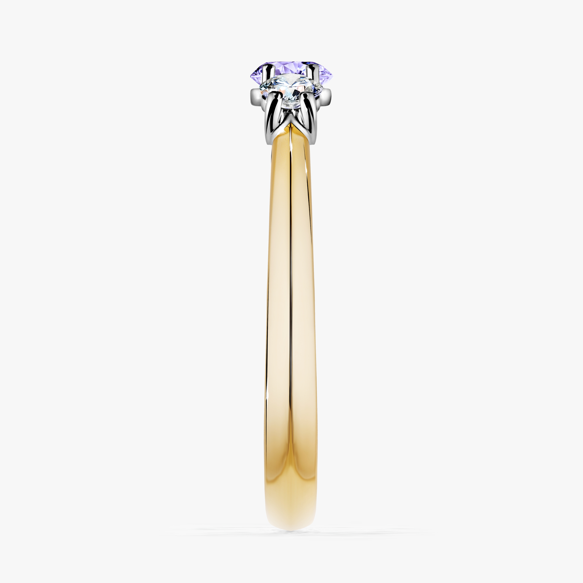 Pierścionek zaręczynowy My Honey z żółtego złota z tanzanitem 0,45ct