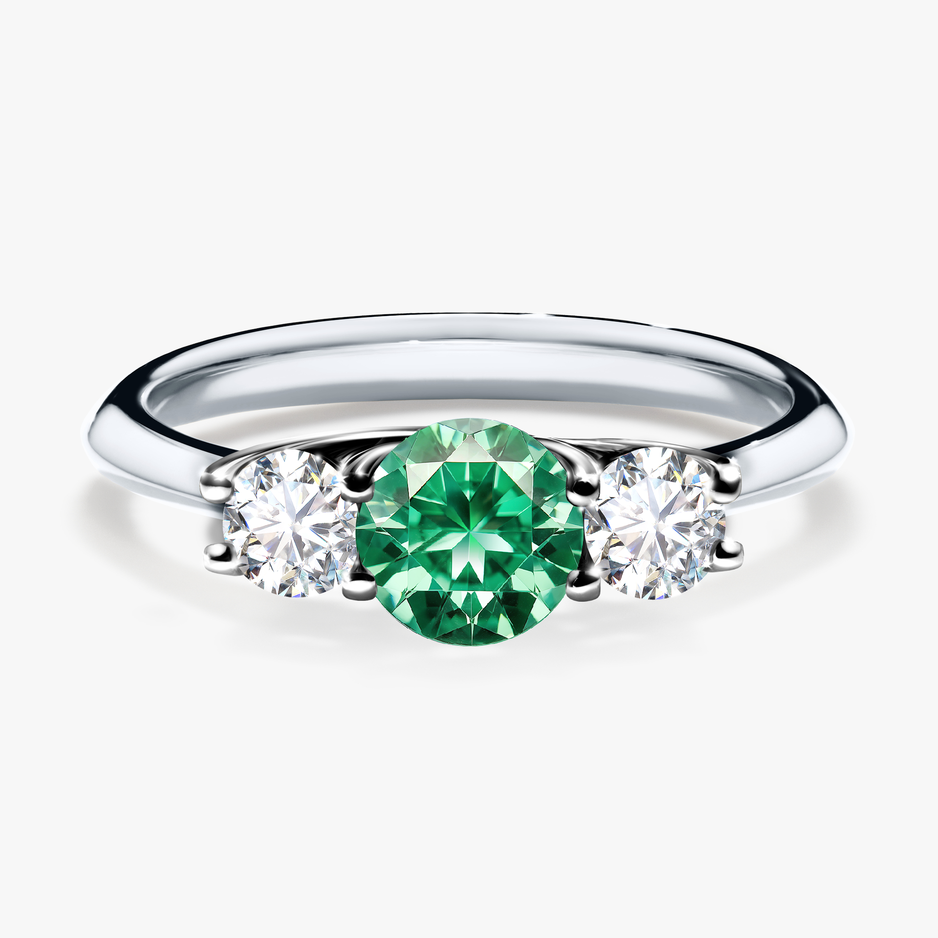 Pierścionek zaręczynowy My Honey z białego złota ze szmaragdem 0,84ct