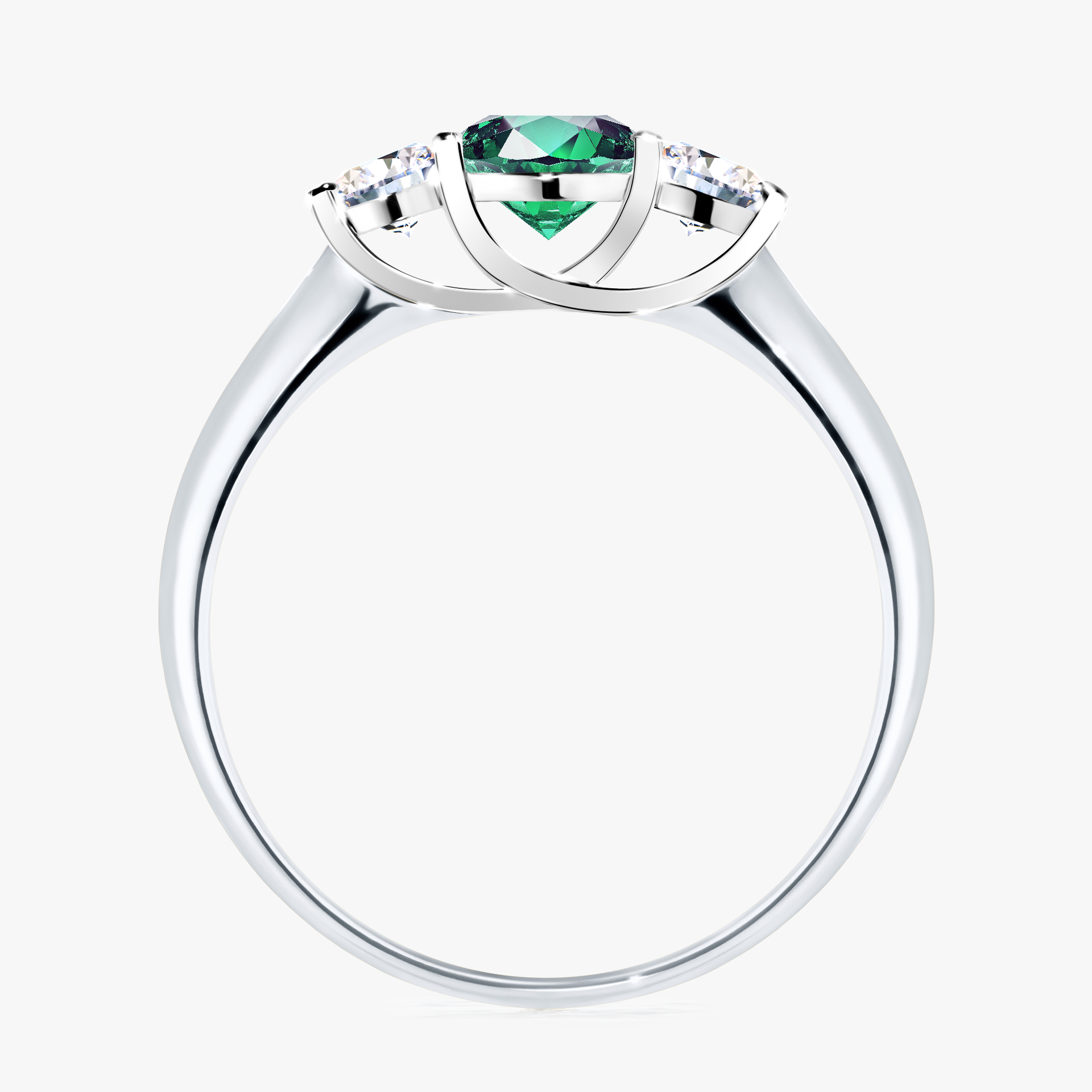 Pierścionek zaręczynowy My Honey z białego złota ze szmaragdem 0,84ct
