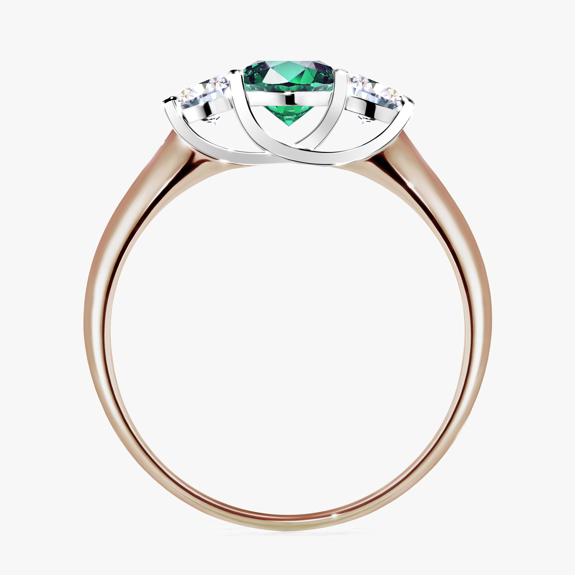 Pierścionek zaręczynowy My Honey z różowego złota ze szmaragdem 0,84ct
