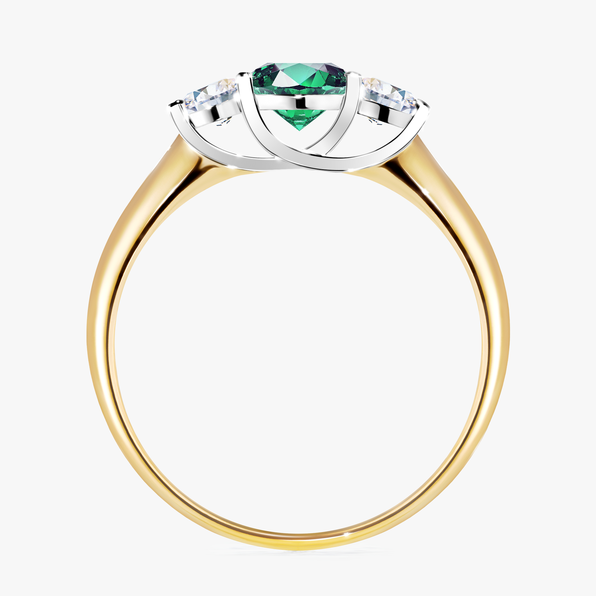 Pierścionek zaręczynowy My Honey z żółtego złota ze szmaragdem 0,84ct