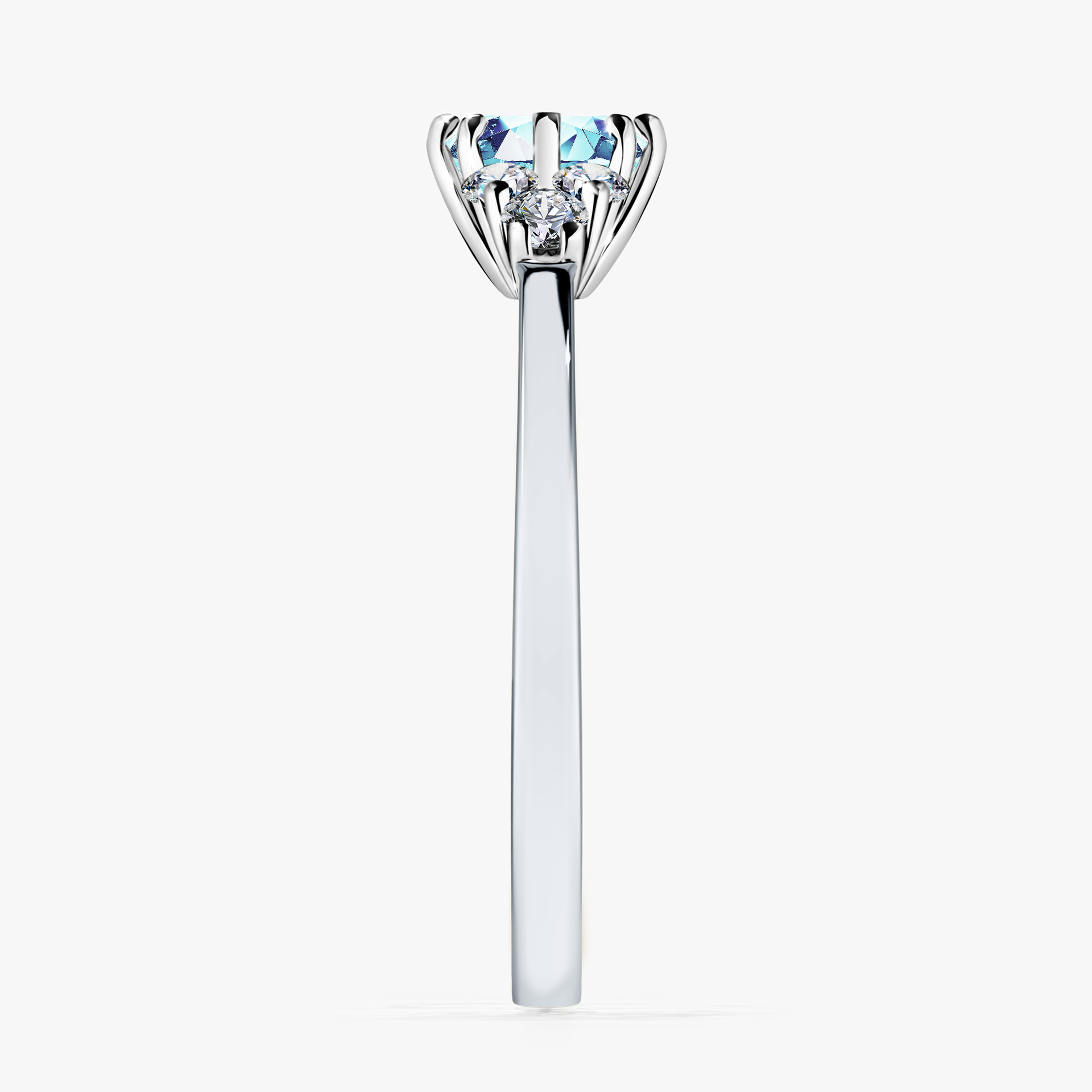 Pierścionek zaręczynowy My Lilly z białego złota z akwamarynem 0,68ct