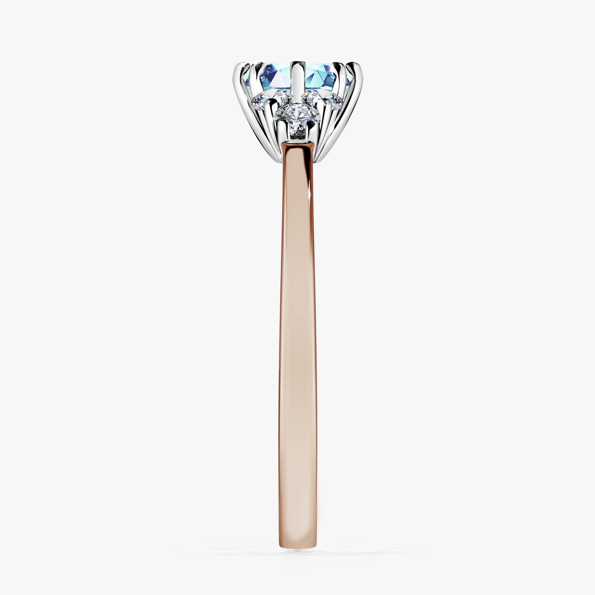 Pierścionek zaręczynowy My Lilly z różowego złota z akwamarynem 0,68ct