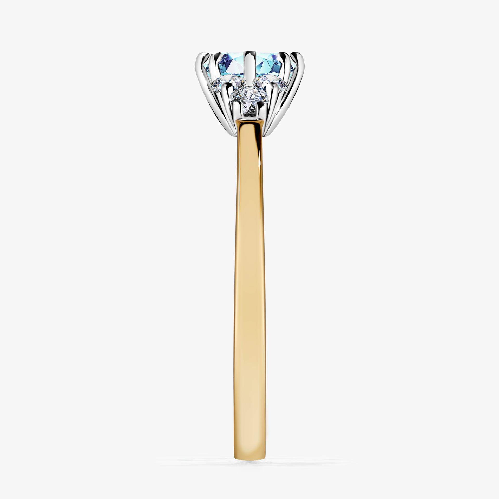 Pierścionek zaręczynowy My Lilly z żółtego złota z akwamarynem 0,68ct