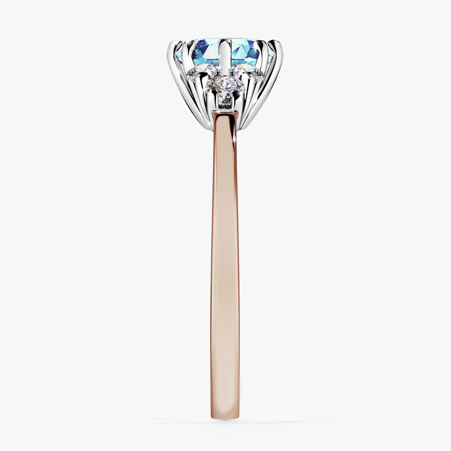 Pierścionek zaręczynowy My Lilly z różowego złota z akwamarynem 0,98ct