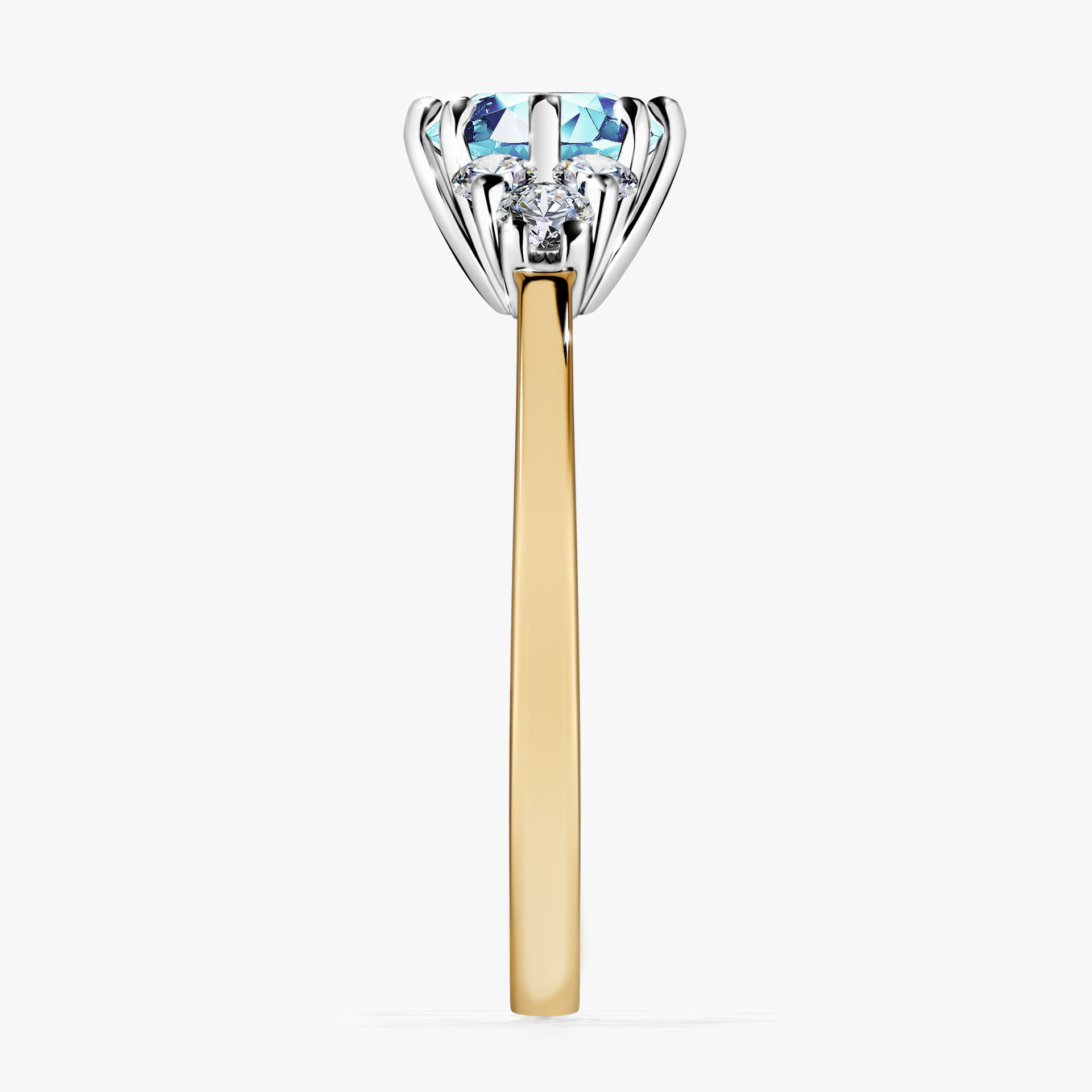 Pierścionek zaręczynowy My Lilly z żółtego złota z akwamarynem 0,98ct