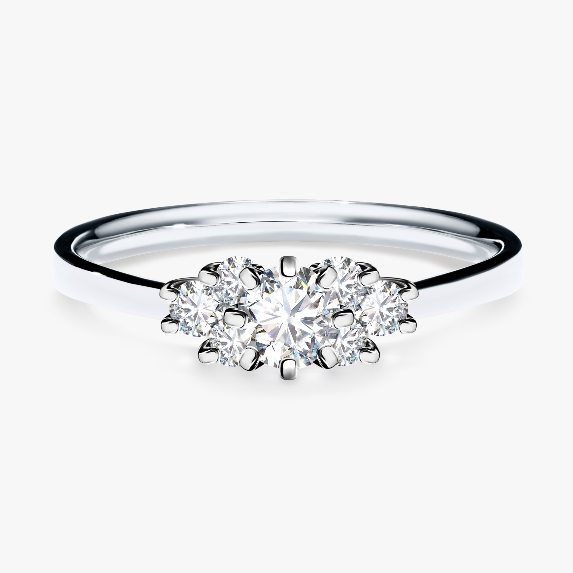 Pierścionek zaręczynowy My Lilly z białego złota z diamentem naturalnym 0,43ct