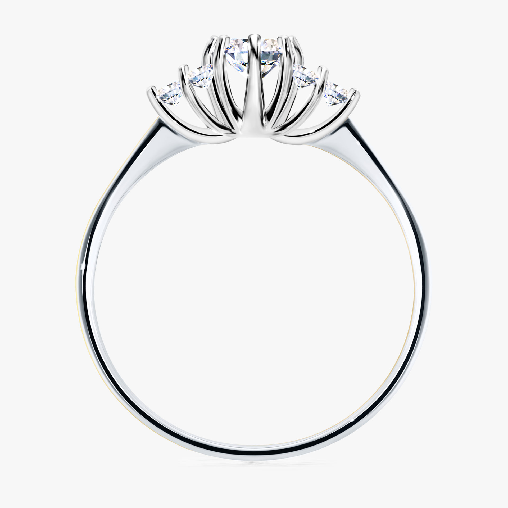 Pierścionek zaręczynowy My Lilly z białego złota z diamentem naturalnym 0,43ct