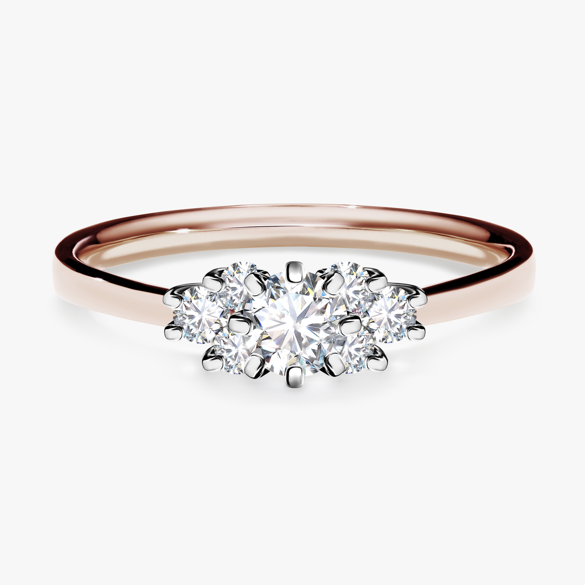 Pierścionek zaręczynowy My Lilly z różowego złota z diamentem naturalnym 0,43ct