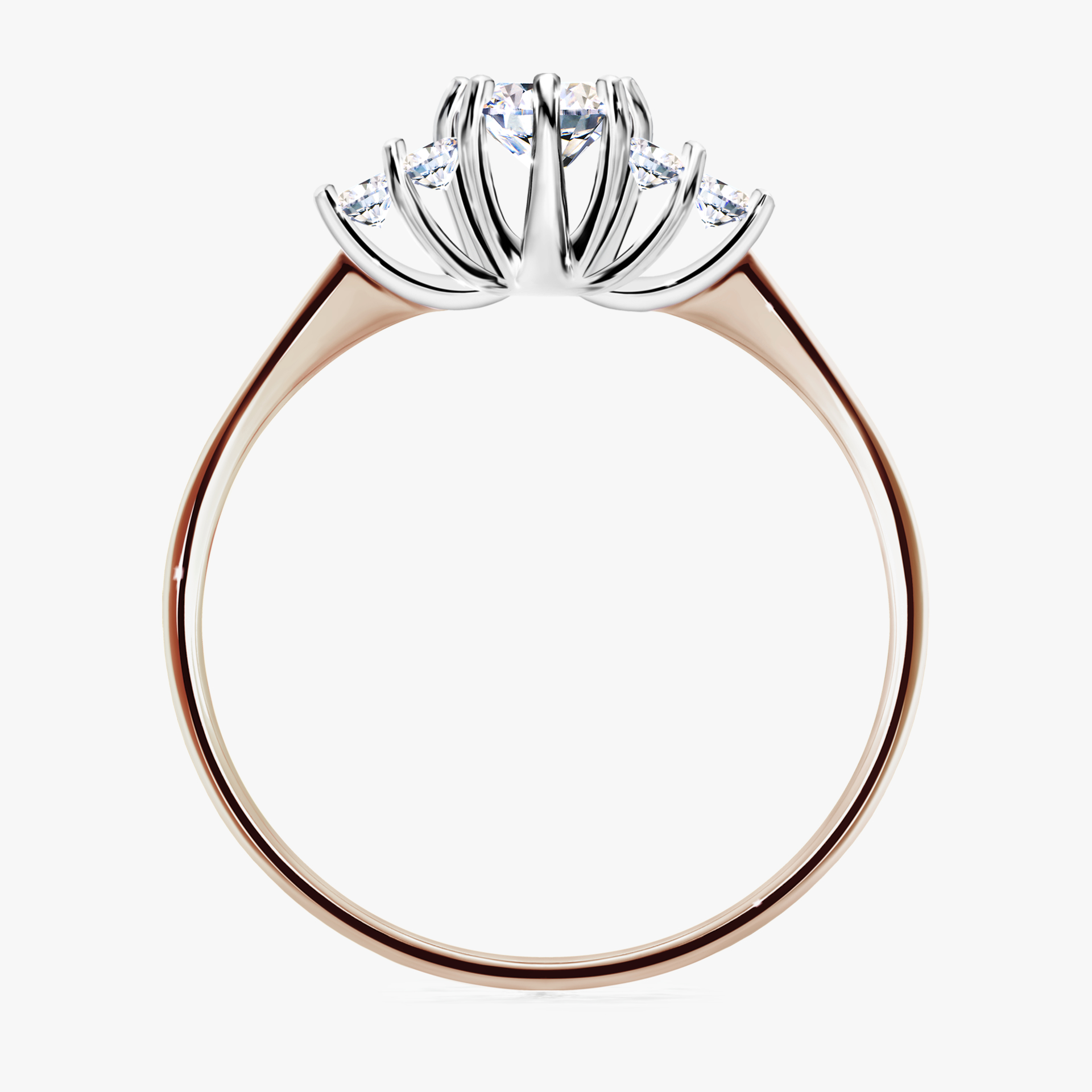 Pierścionek zaręczynowy My Lilly z różowego złota z diamentem naturalnym 0,43ct