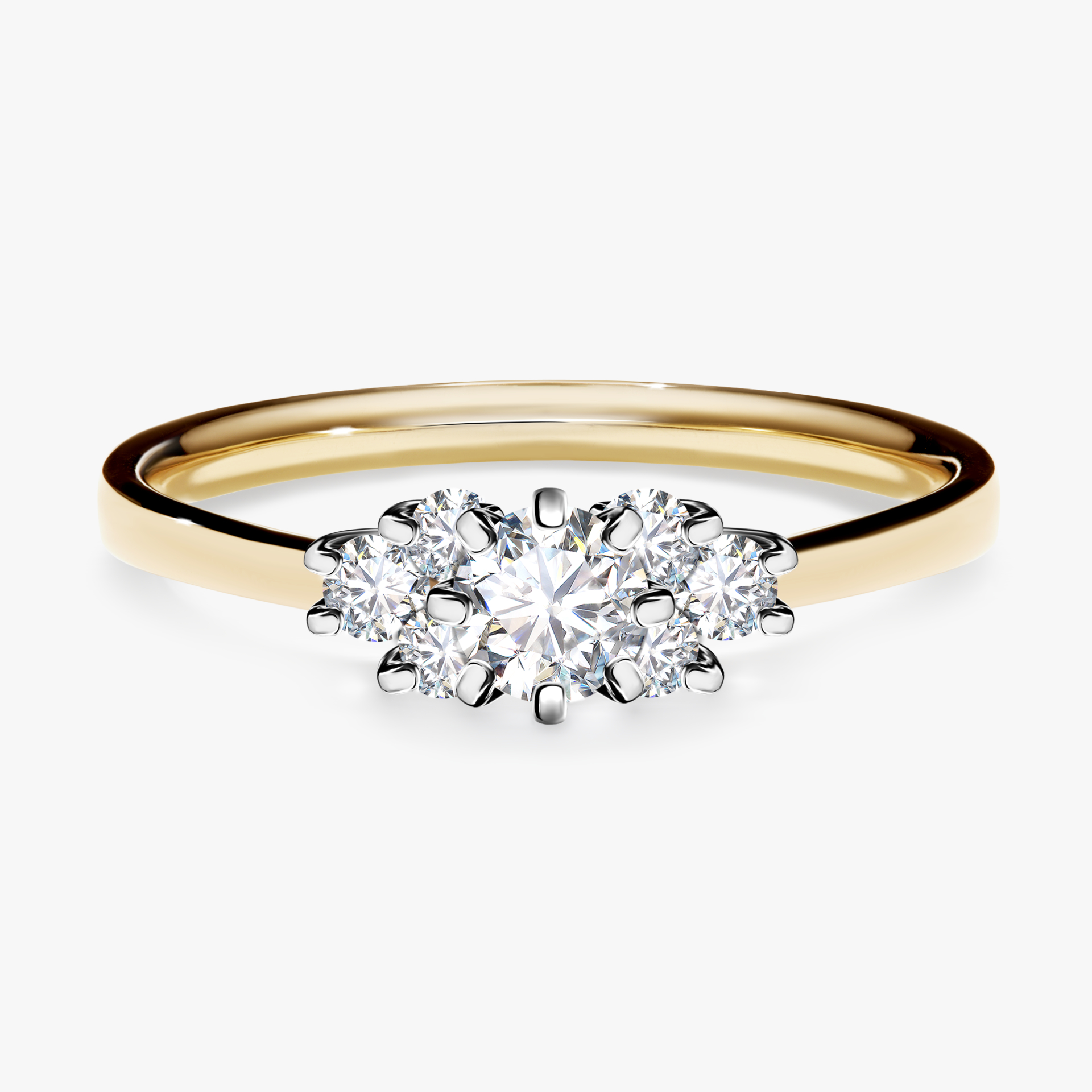 Pierścionek zaręczynowy My Lilly z żółtego złota z diamentem naturalnym 0,43ct