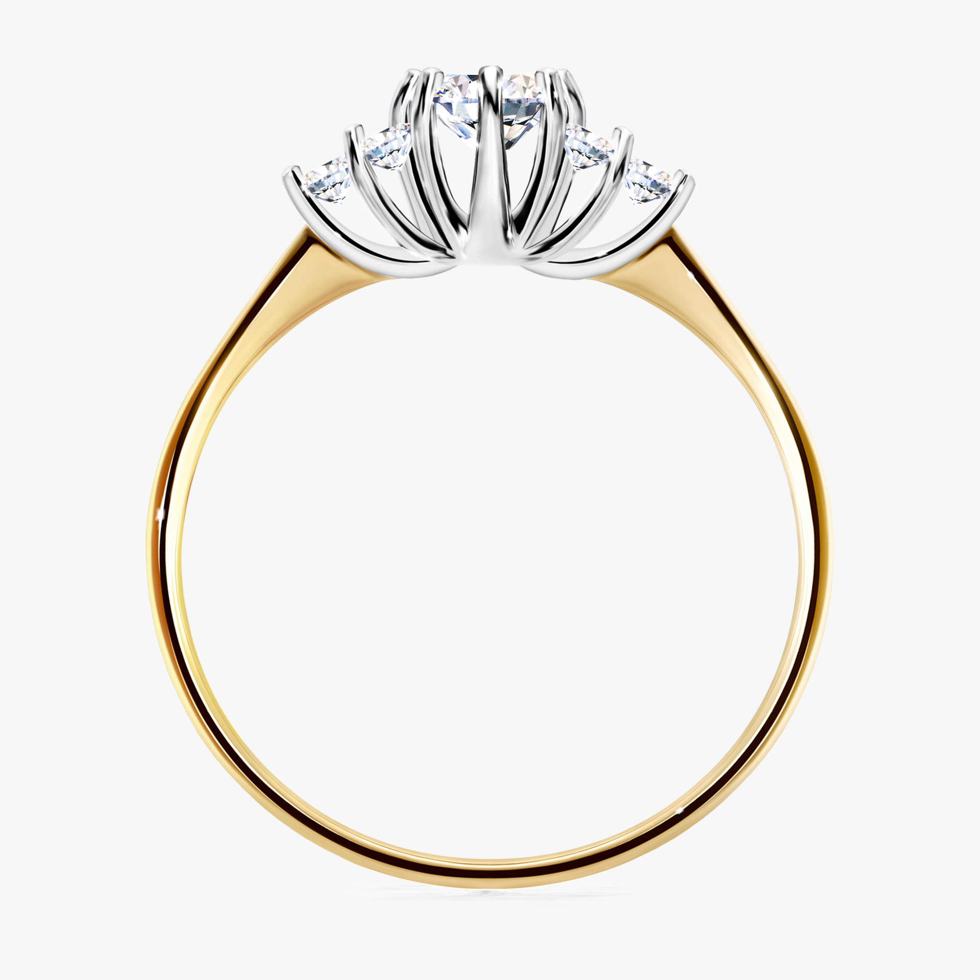 Pierścionek zaręczynowy My Lilly z żółtego złota z diamentem naturalnym 0,43ct