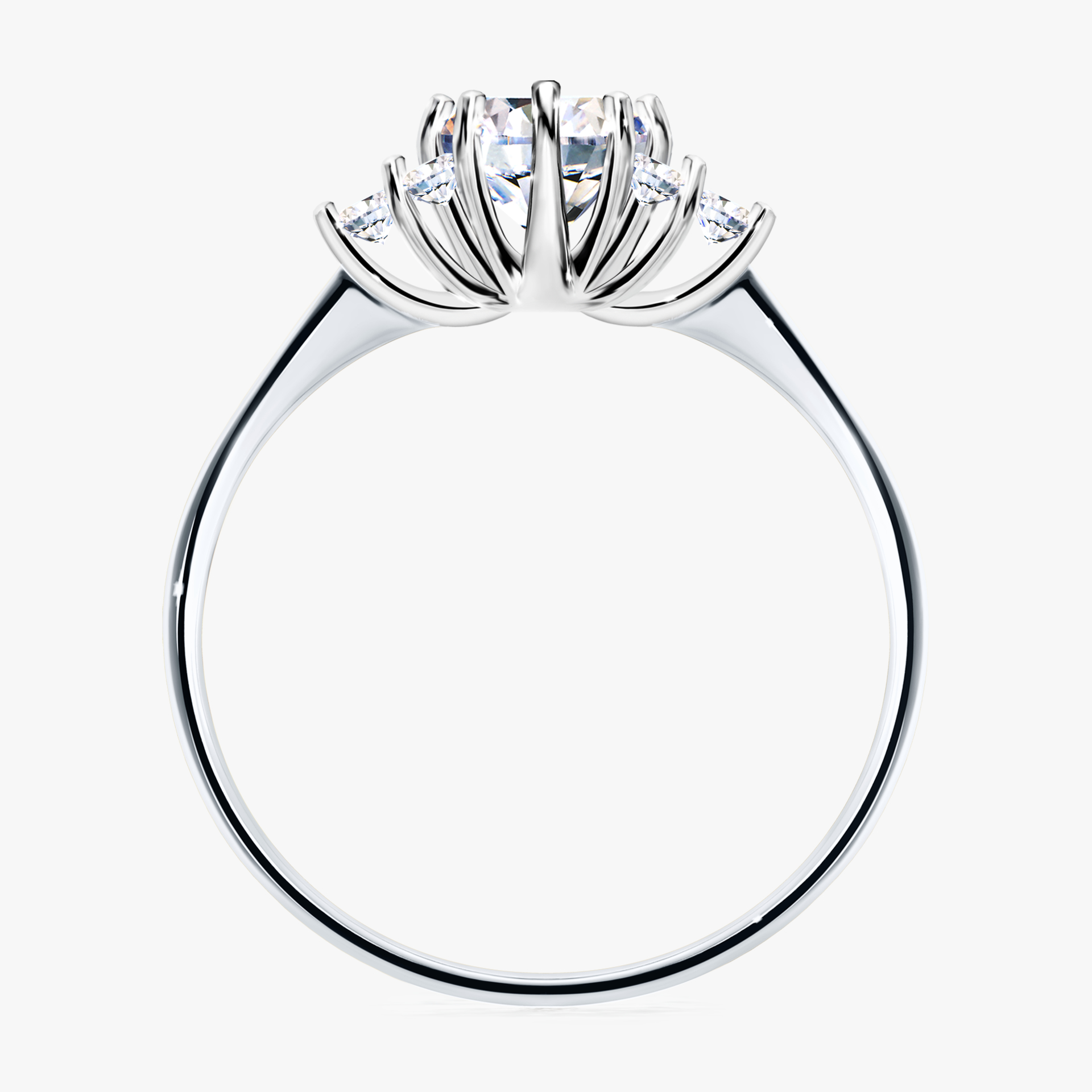 Pierścionek zaręczynowy My Lilly z białego złota z diamentem naturalnym 0,68ct