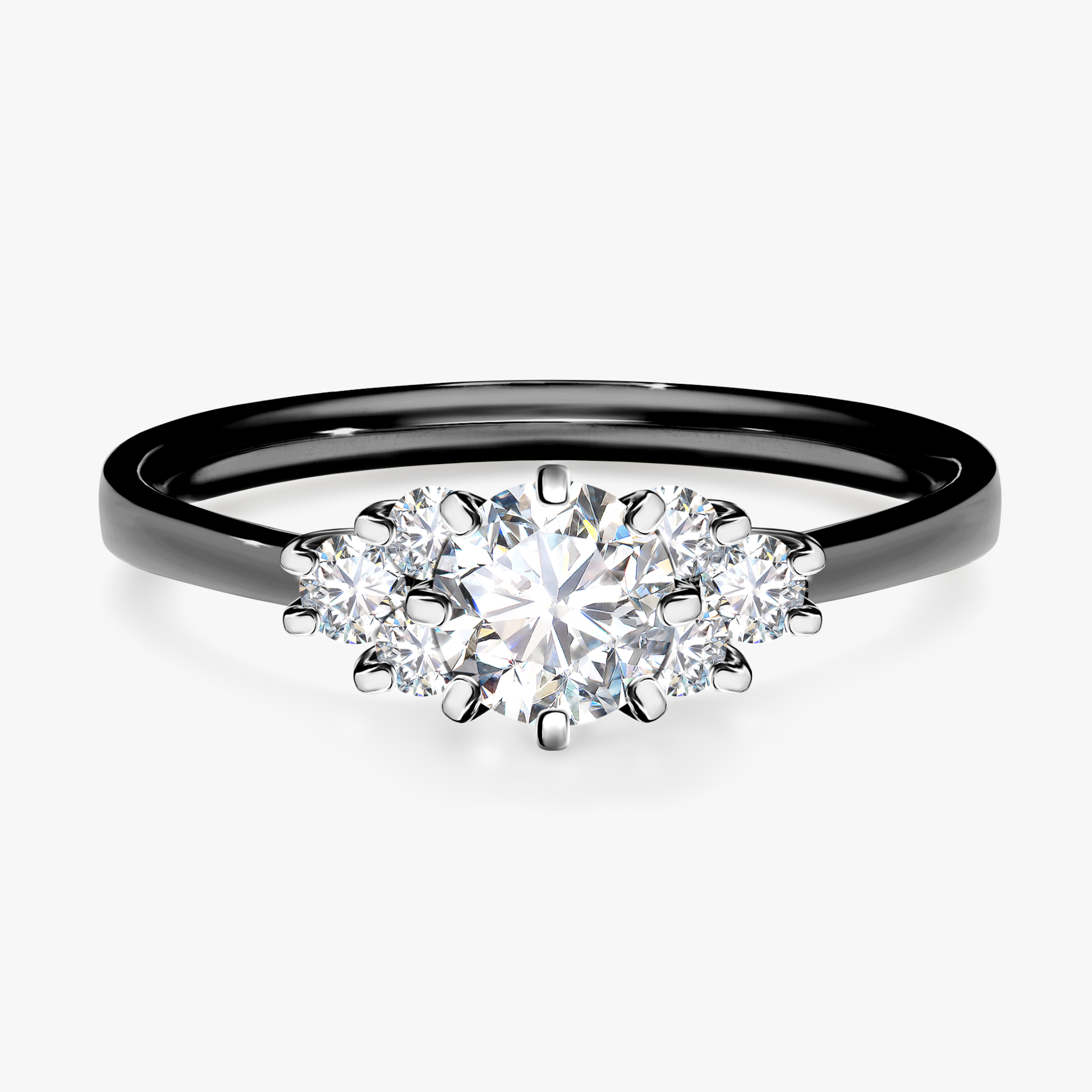 Pierścionek zaręczynowy My Lilly z czarnego złota z diamentem naturalnym 0,68ct