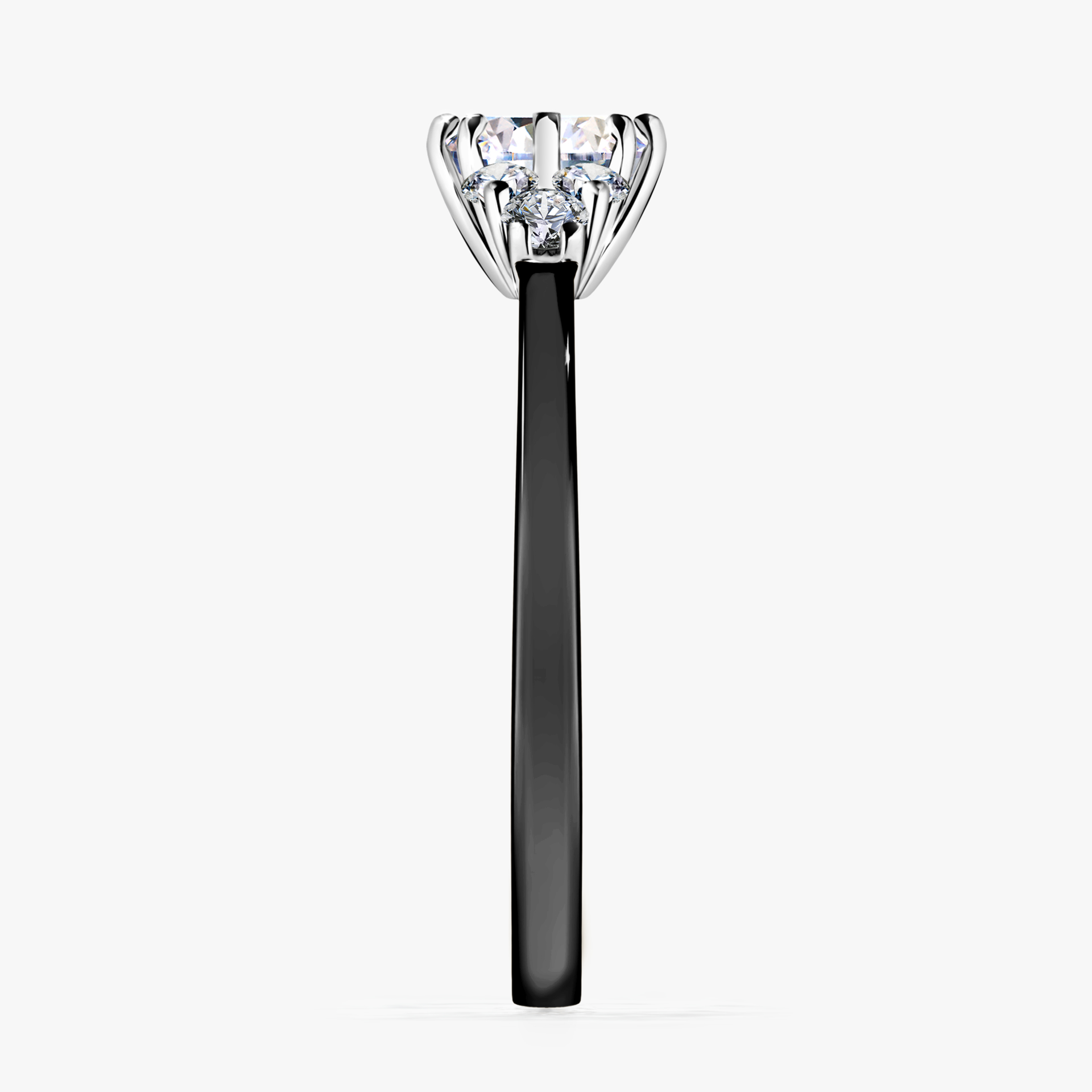 Pierścionek zaręczynowy My Lilly z czarnego złota z diamentem naturalnym 0,68ct