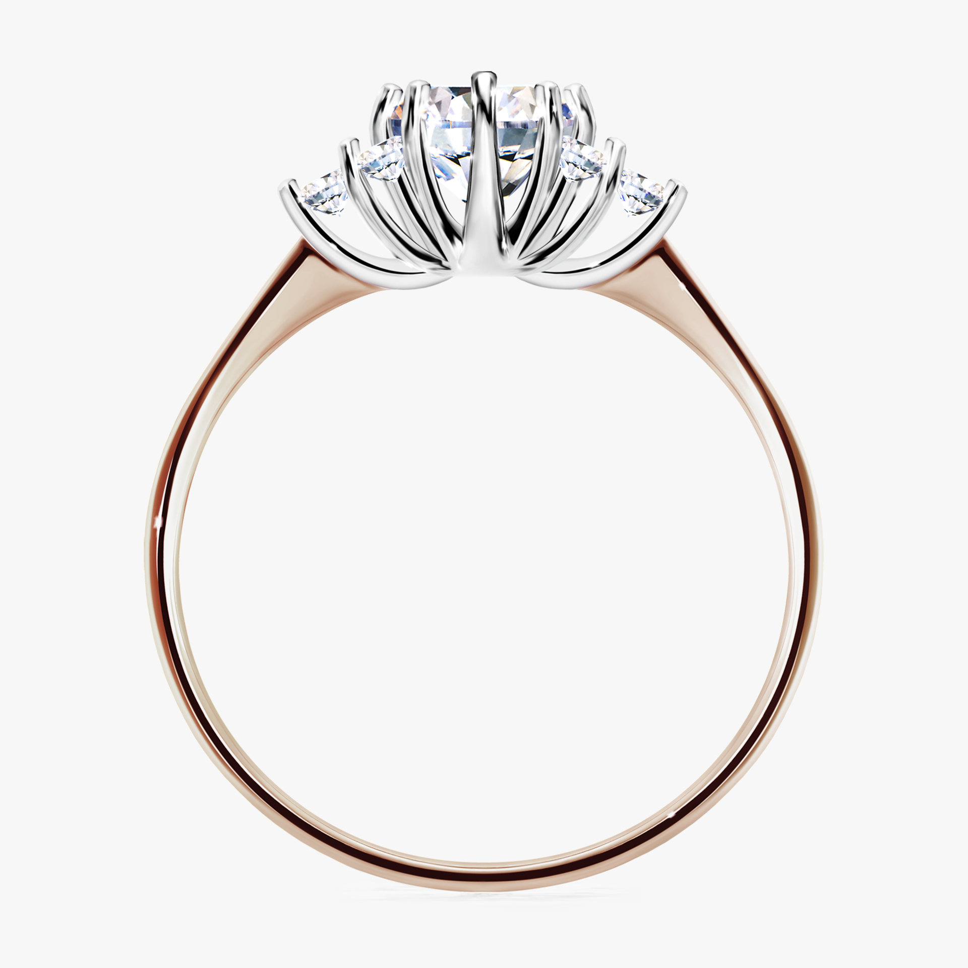 Pierścionek zaręczynowy My Lilly z różowego złota z diamentem naturalnym 0,68ct