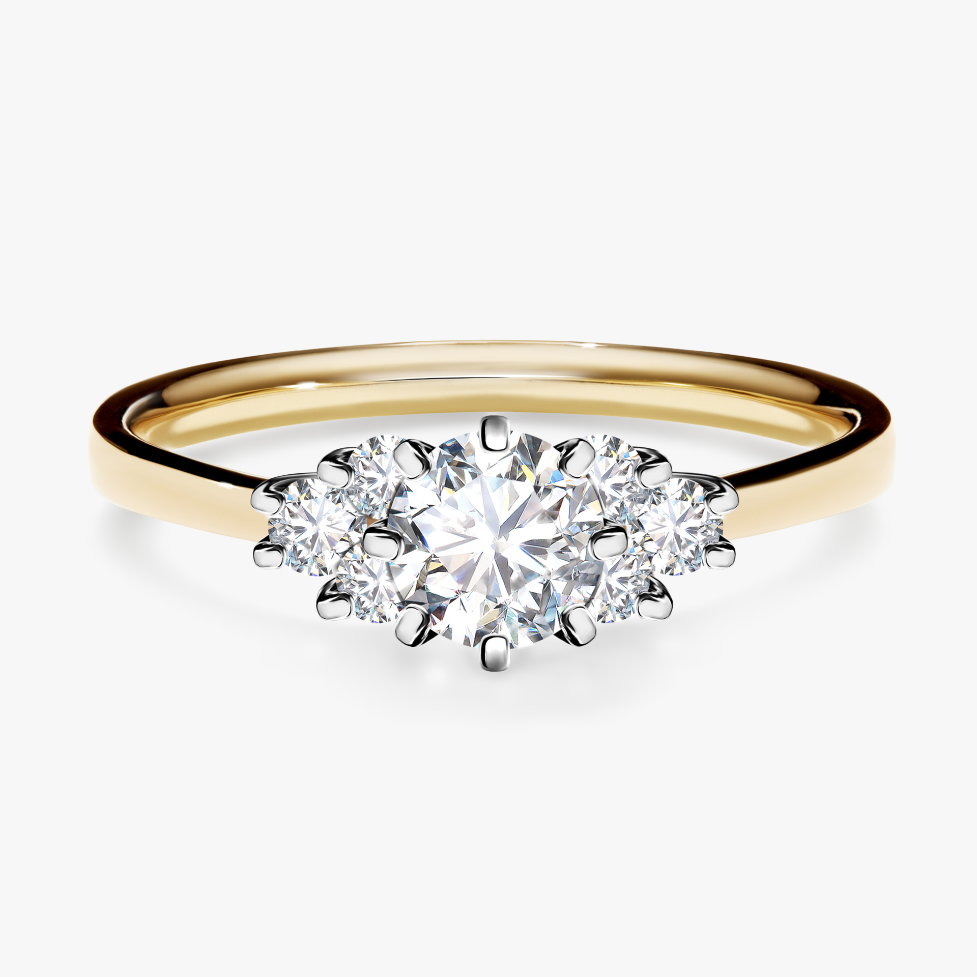 Pierścionek zaręczynowy My Lilly z żółtego złota z diamentem naturalnym 0,68ct