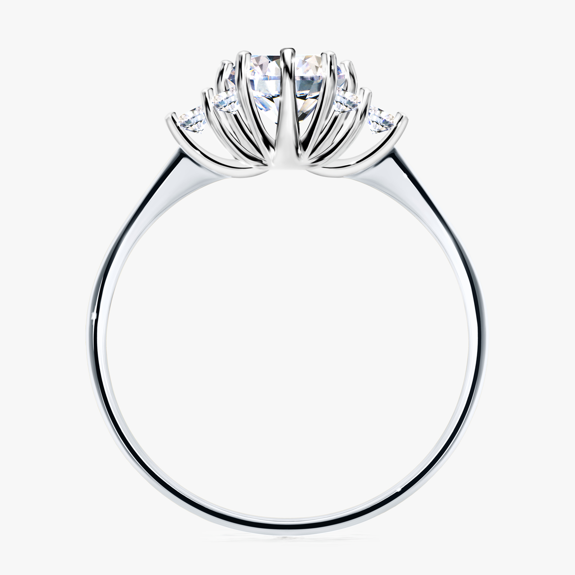 Pierścionek zaręczynowy My Lilly z białego złota z diamentem naturalnym 0,98ct
