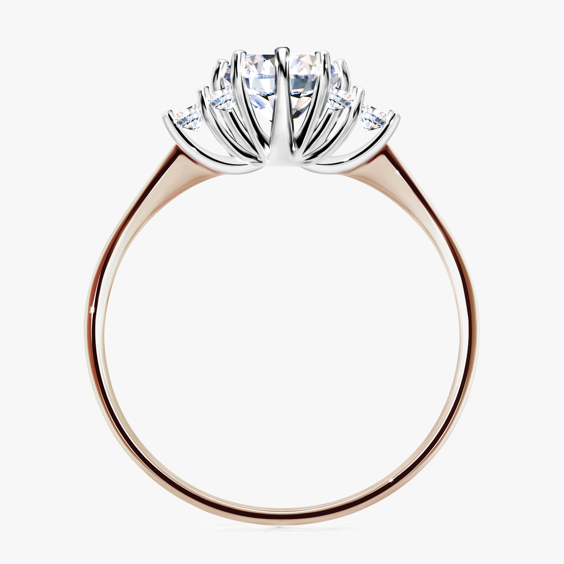 Pierścionek zaręczynowy My Lilly z różowego złota z diamentem naturalnym 0,98ct