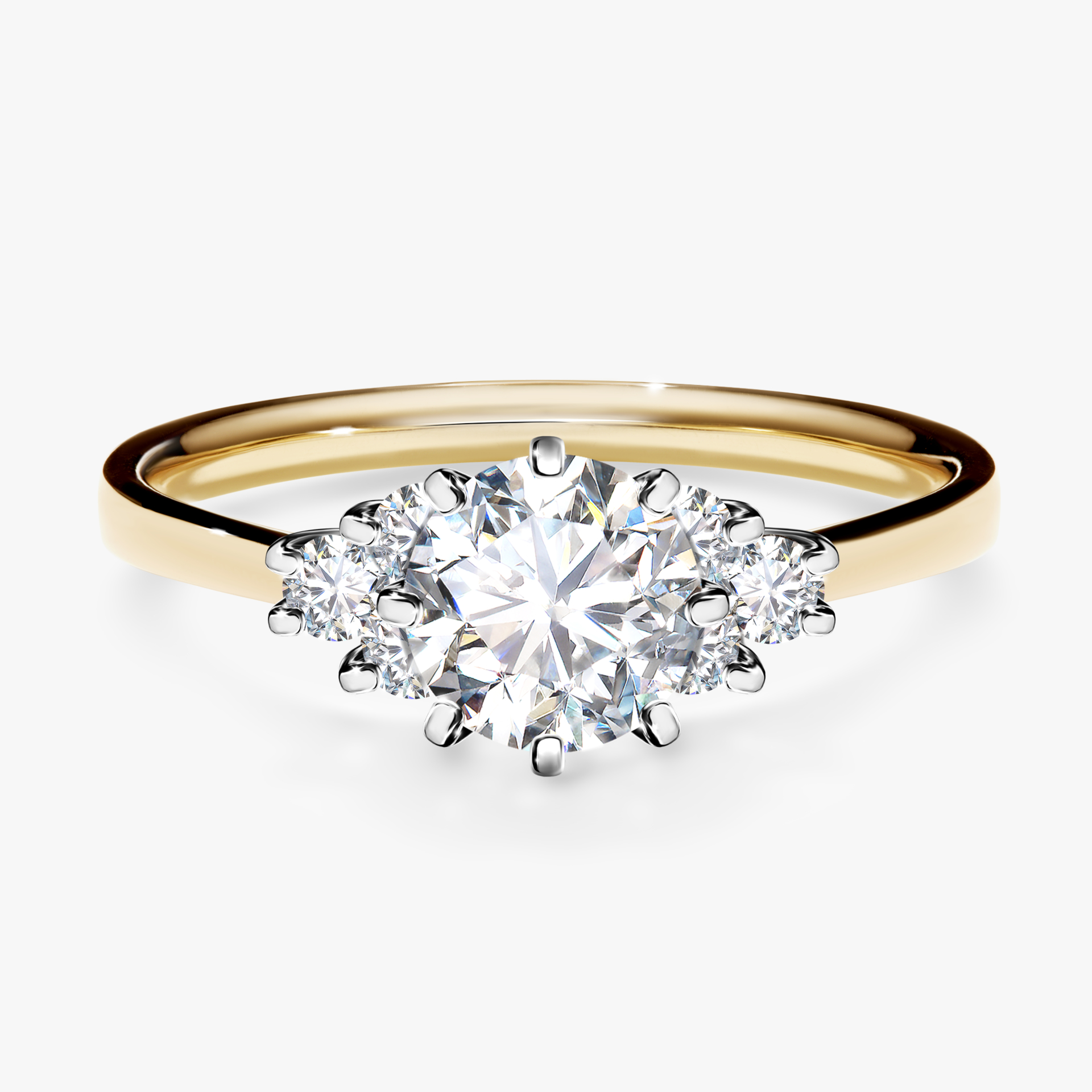 Pierścionek zaręczynowy My Lilly z żółtego złota z diamentem naturalnym 0,98ct