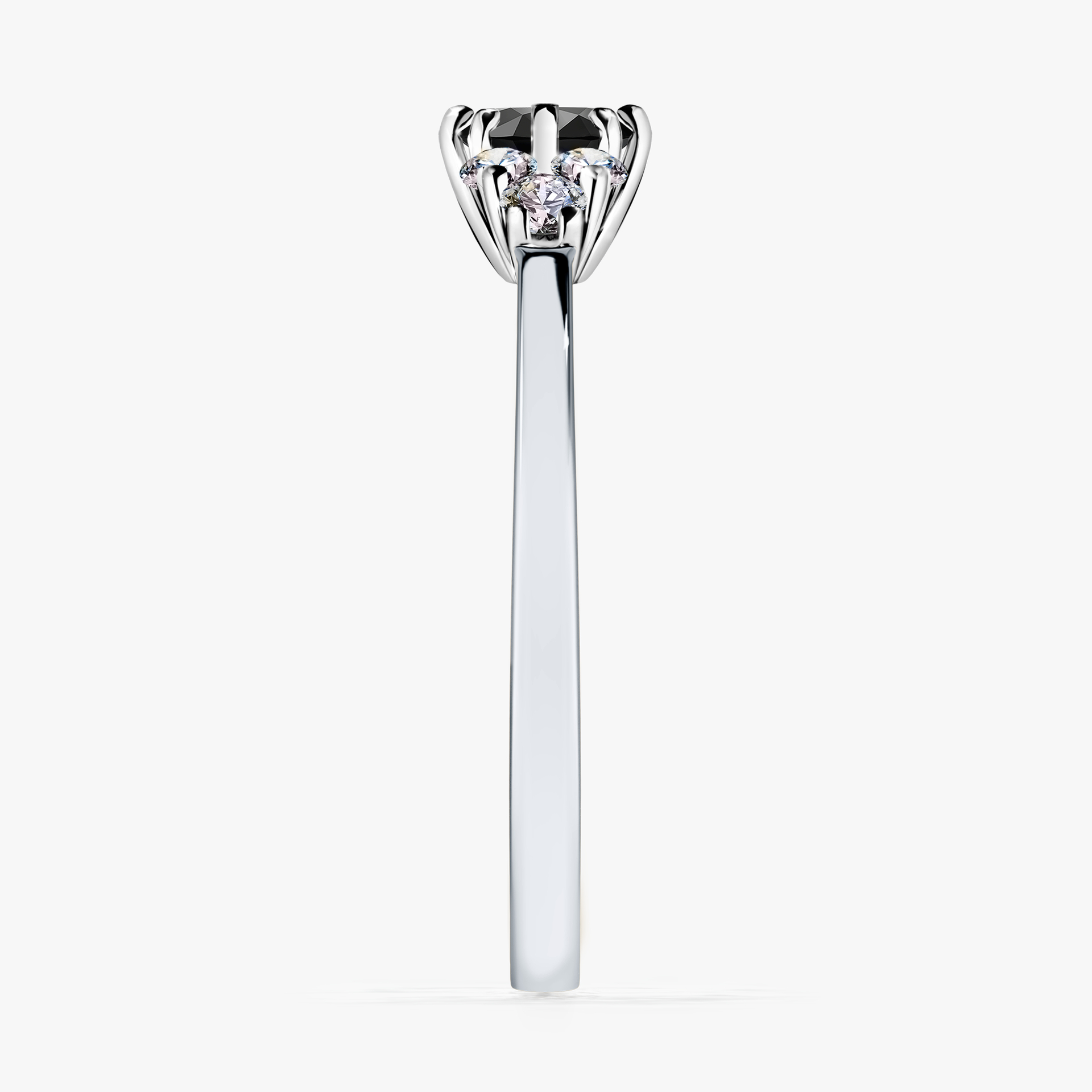 Pierścionek zaręczynowy My Lilly z białego złota z czarnym diamentem 0,43ct