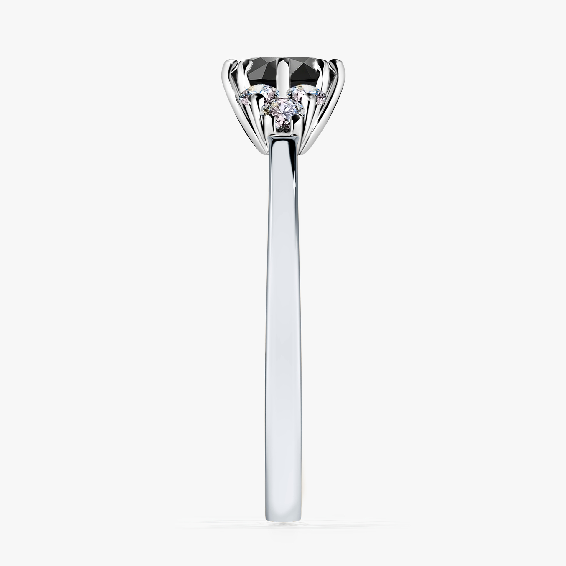 Pierścionek zaręczynowy My Lilly z białego złota z czarnym diamentem 0,68ct