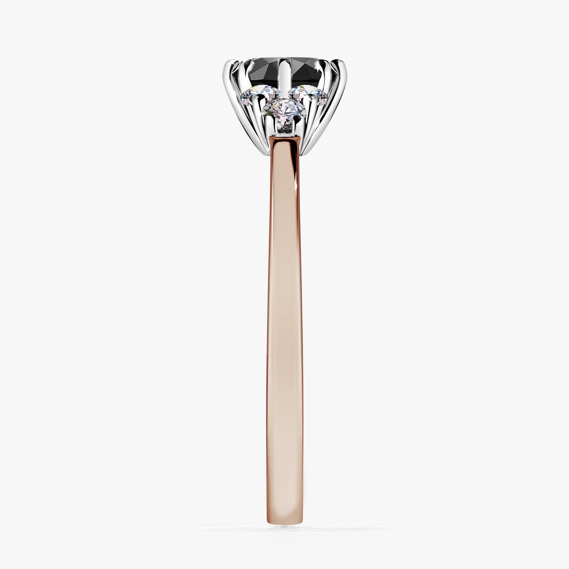 Pierścionek zaręczynowy My Lilly z różowego złota z czarnym diamentem 0,68ct