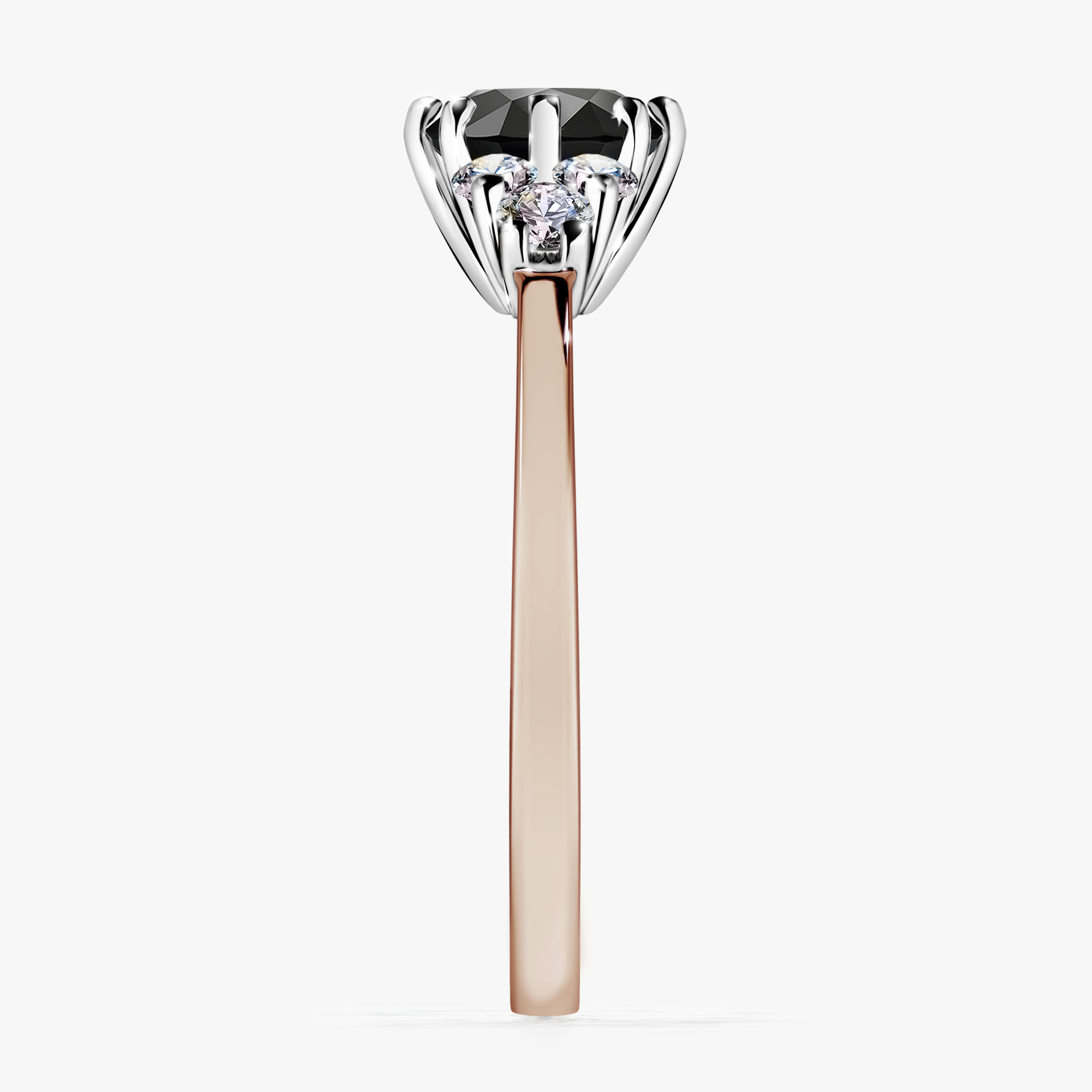 Pierścionek zaręczynowy My Lilly z różowego złota z czarnym diamentem 0,98ct