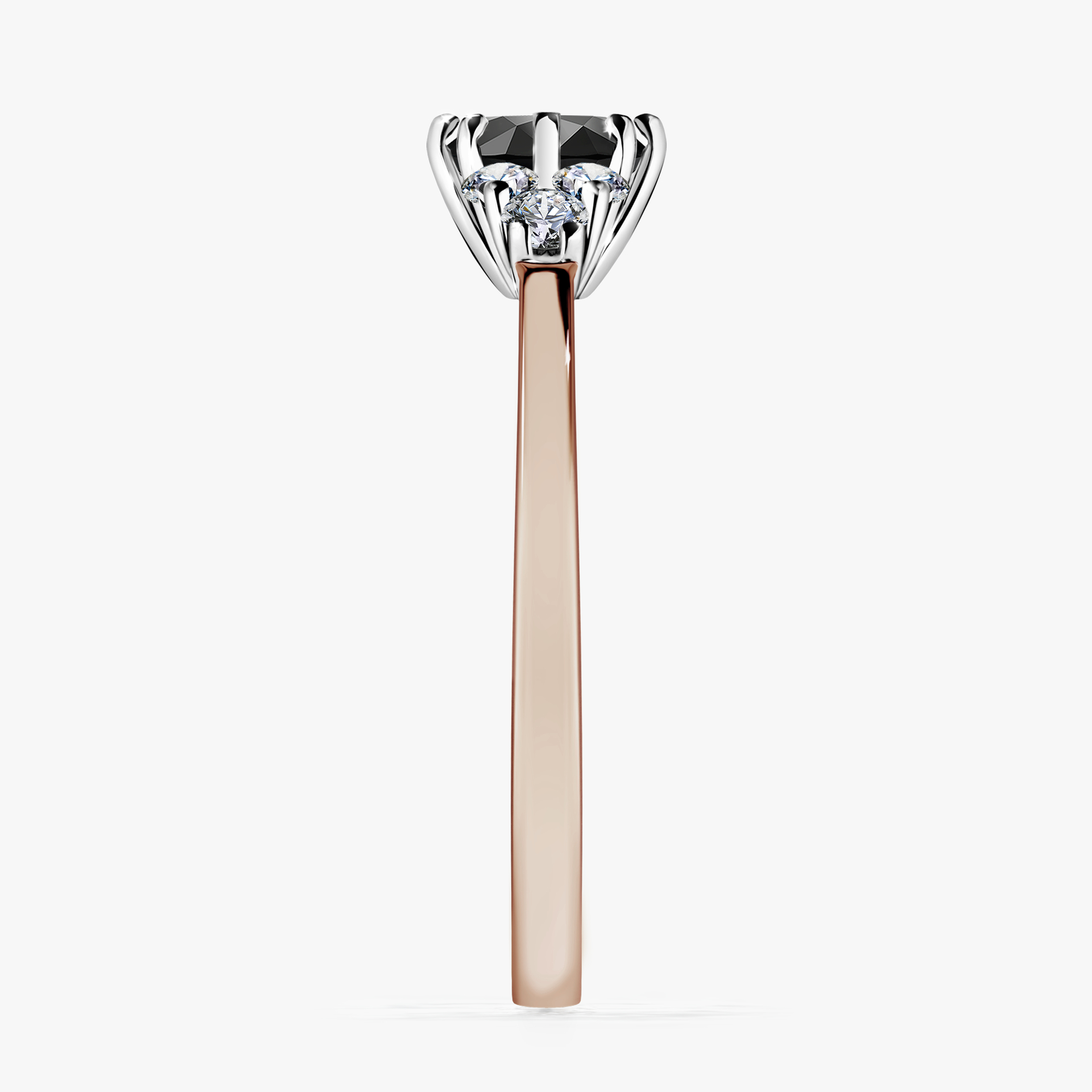Pierścionek zaręczynowy My Lilly z różowego złota z czarnym diamentem 0,68ct