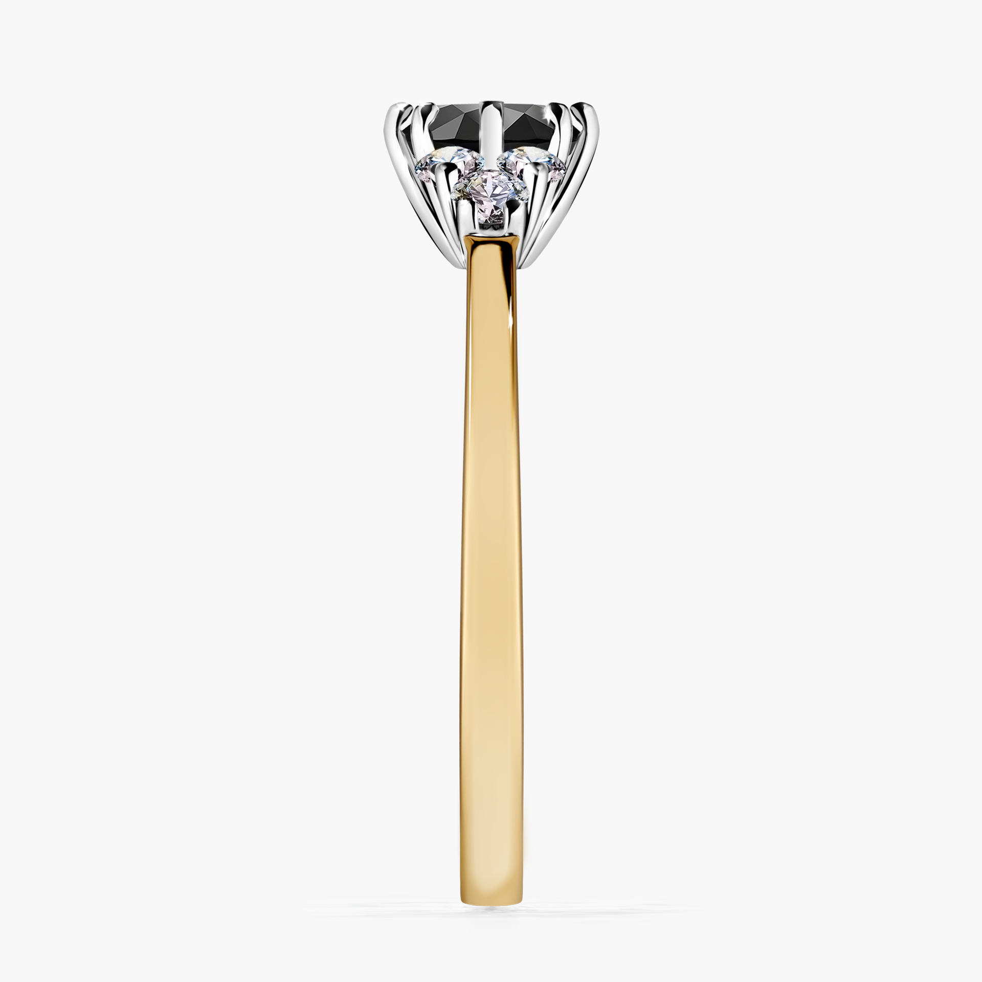 Pierścionek zaręczynowy My Lilly z żółtego złota z czarnym diamentem 0,68ct