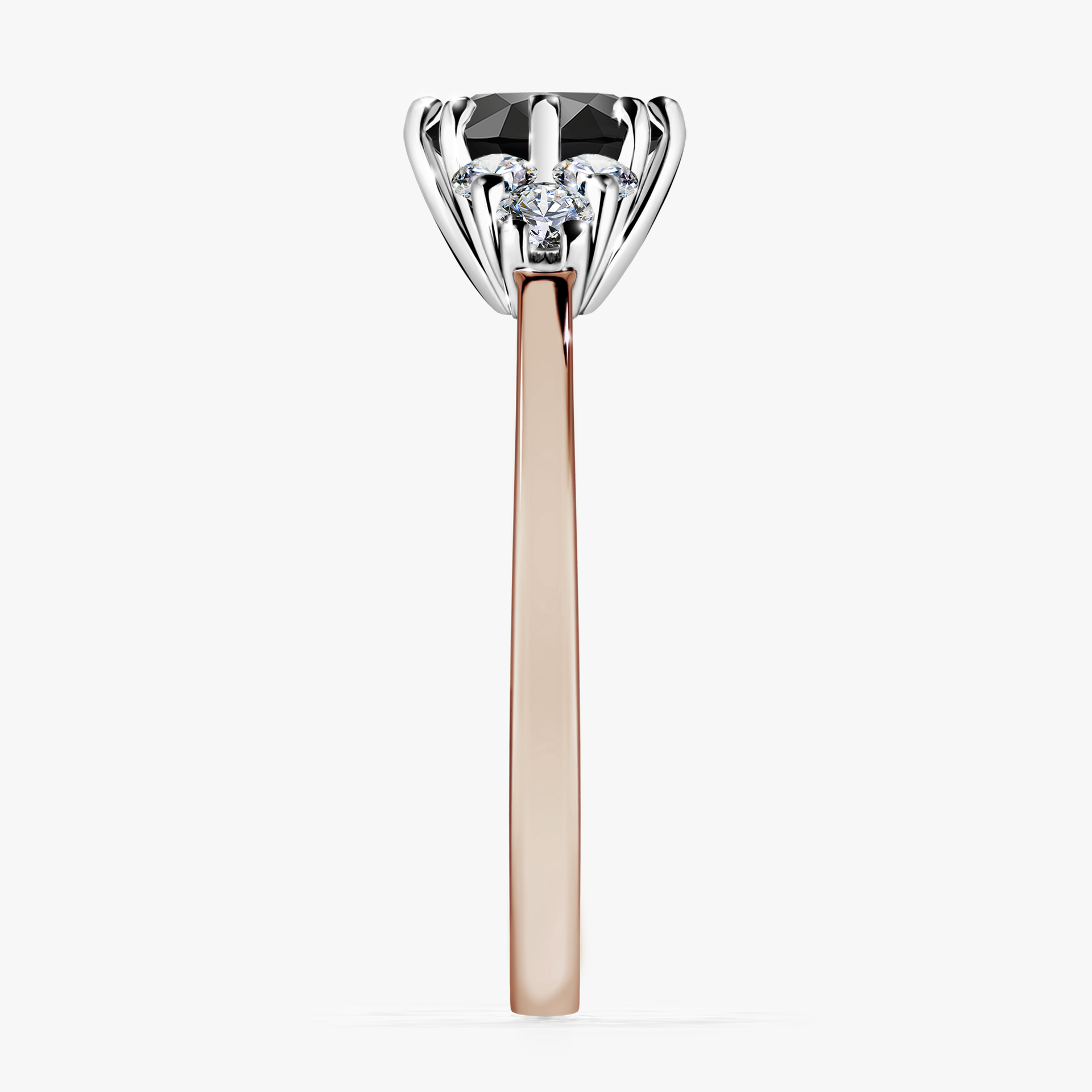 Pierścionek zaręczynowy My Lilly z różowego złota z czarnym diamentem 0,98ct