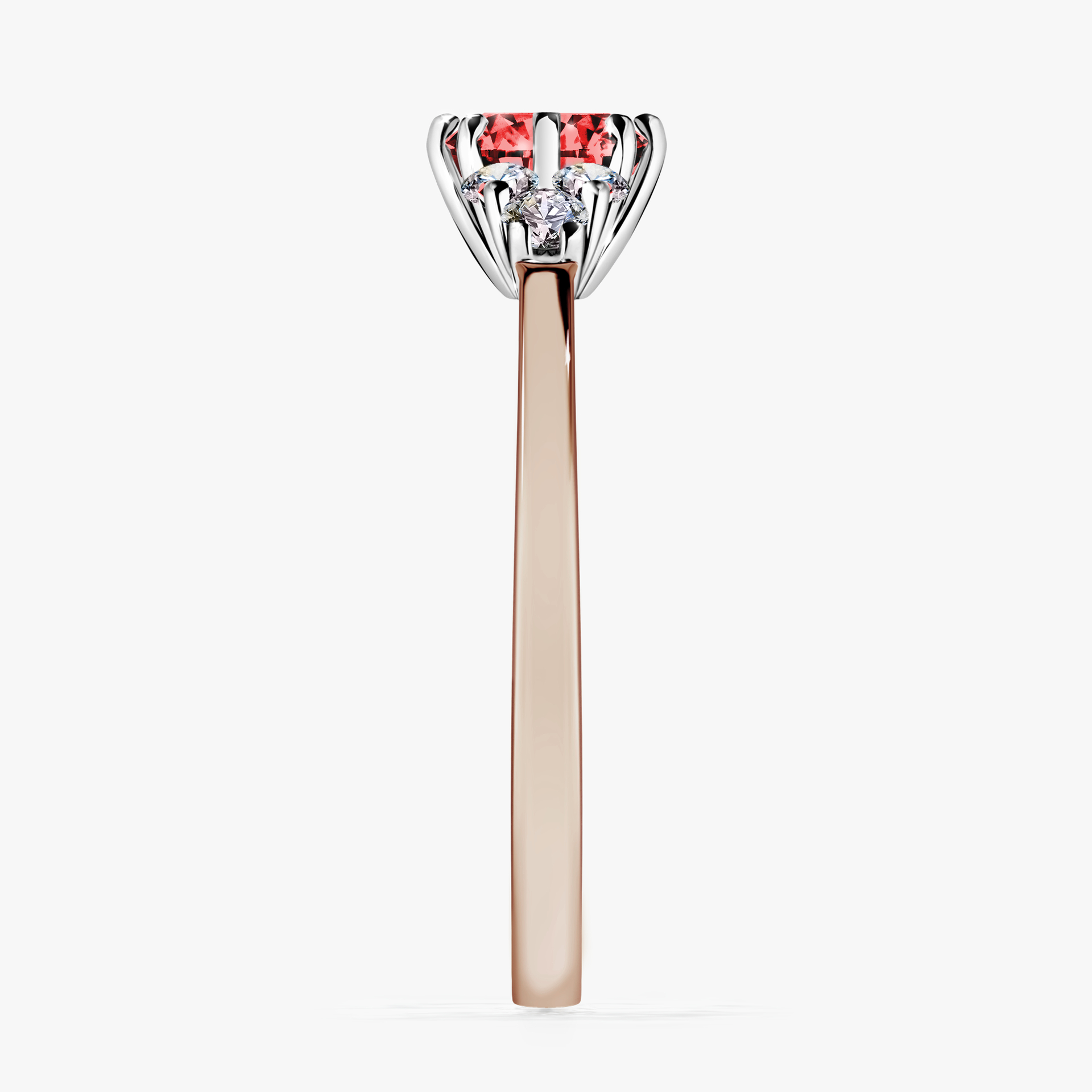 Pierścionek zaręczynowy My Lilly z różowego złota z czerwonym diamentem 0,68ct