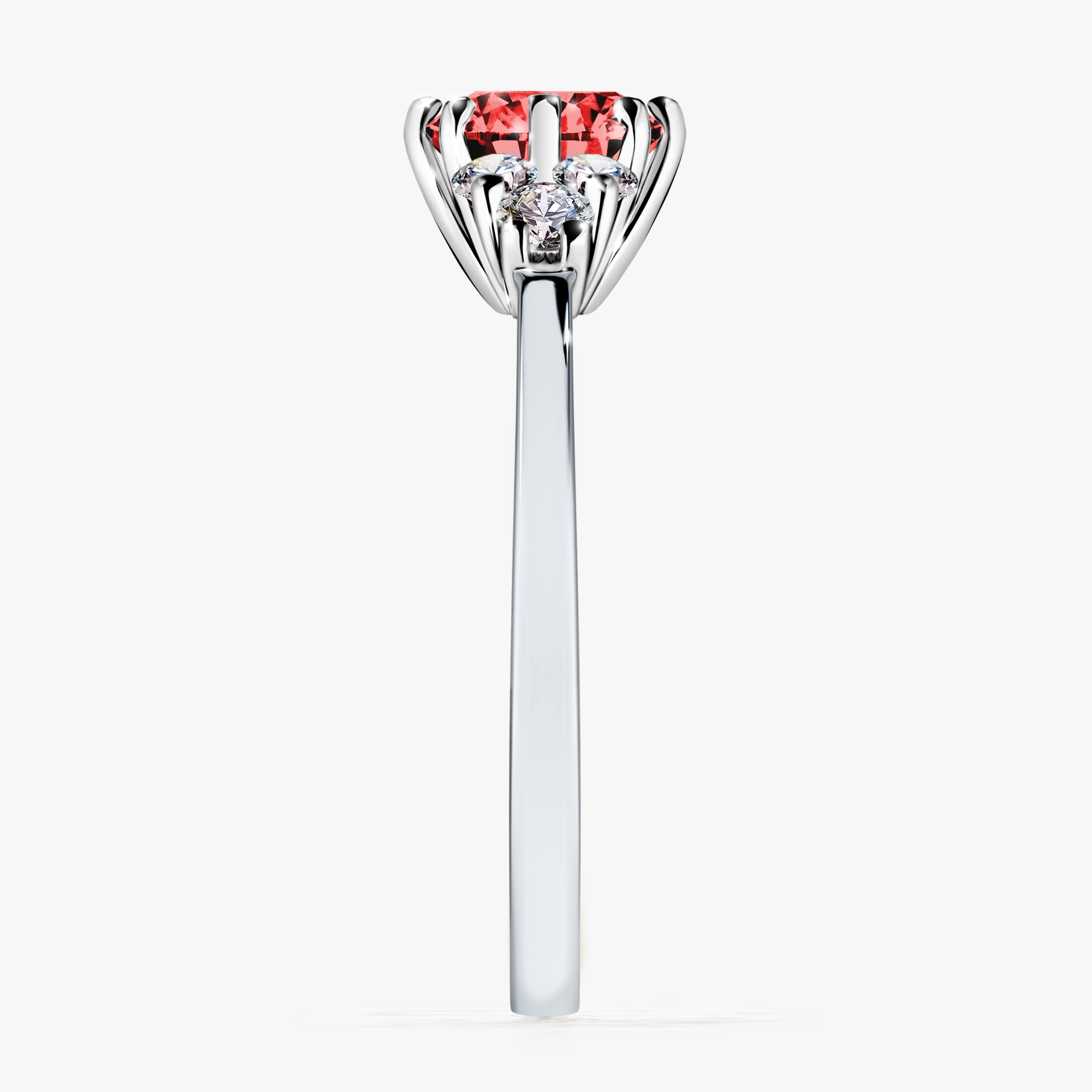 Pierścionek zaręczynowy My Lilly z białego złota z czerwonym diamentem 0,98ct