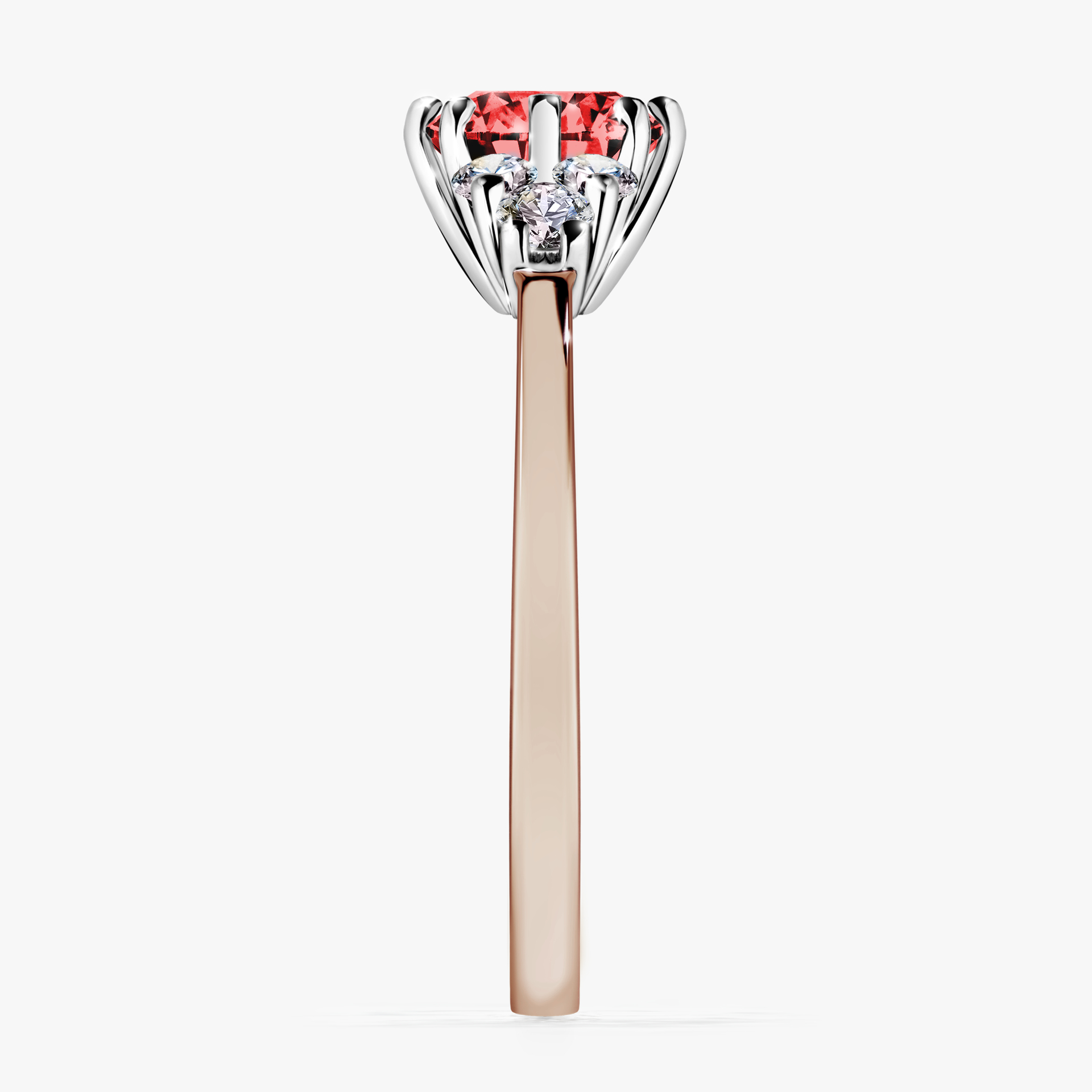Pierścionek zaręczynowy My Lilly z różowego złota z czerwonym diamentem 0,98ct