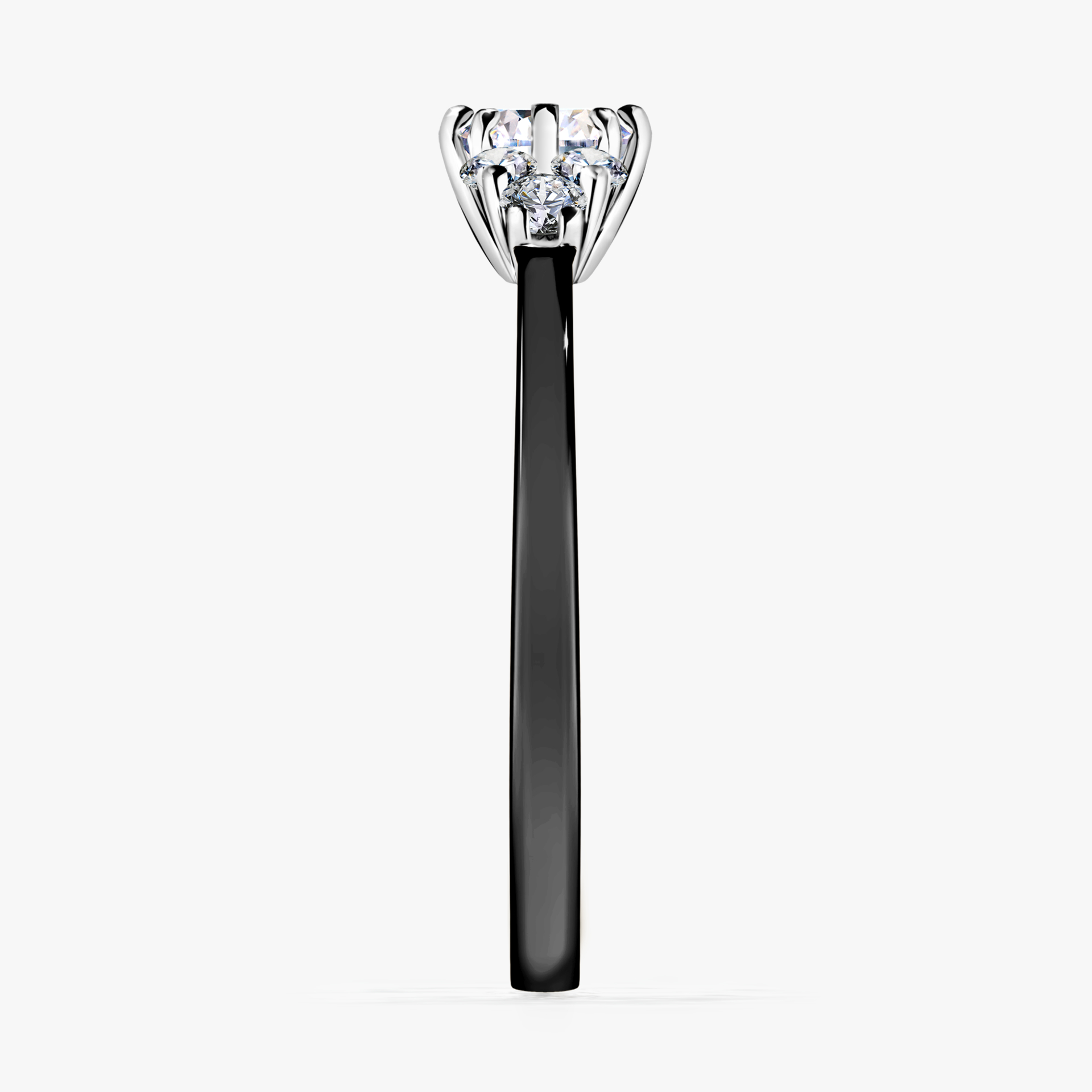 Pierścionek zaręczynowy My Lilly z czarnego złota z diamentem laboratoryjnym 0,43ct