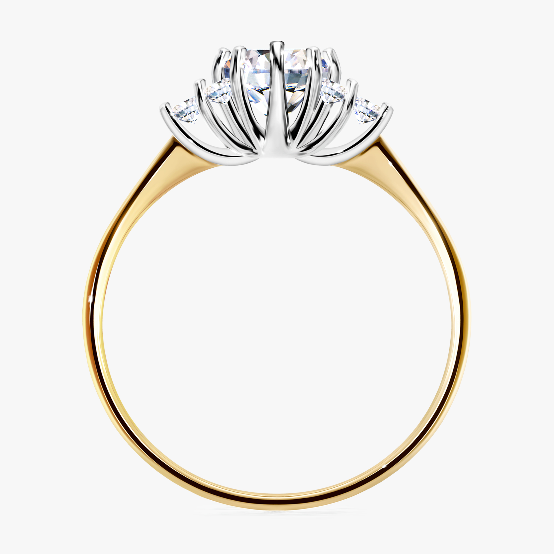 Pierścionek zaręczynowy My Lilly z żółtego złota z diamentem laboratoryjnym 0,68ct