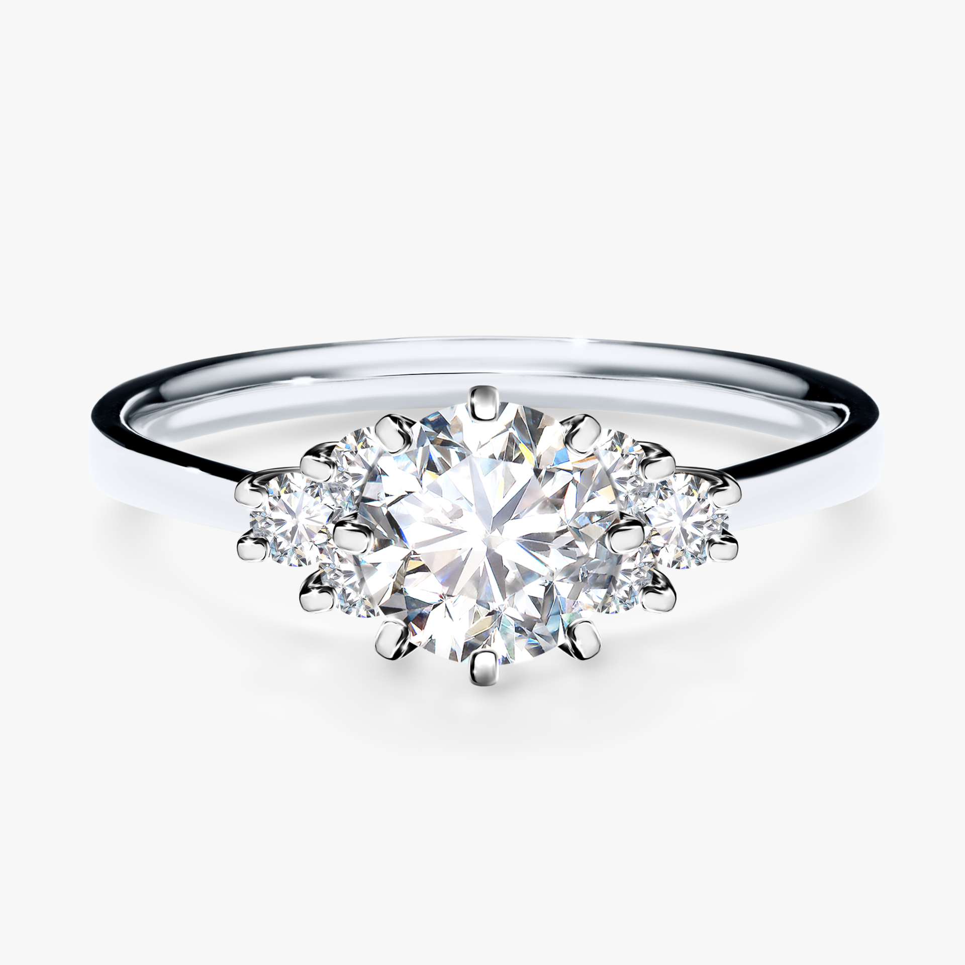 Pierścionek zaręczynowy My Lilly z białego złota z diamentem laboratoryjnym 0,98ct