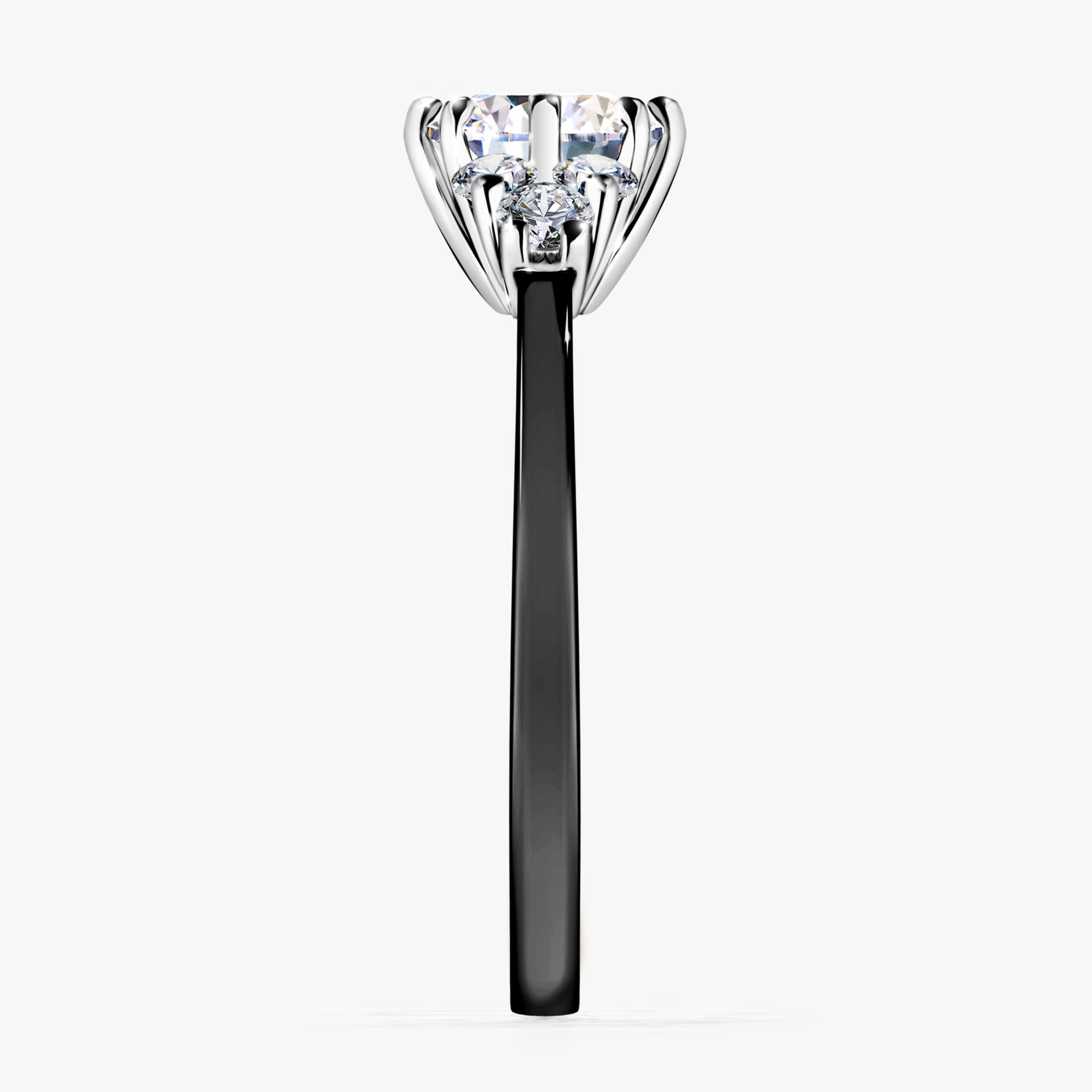 Pierścionek zaręczynowy My Lilly z czarnego złota z diamentem laboratoryjnym 0,98ct