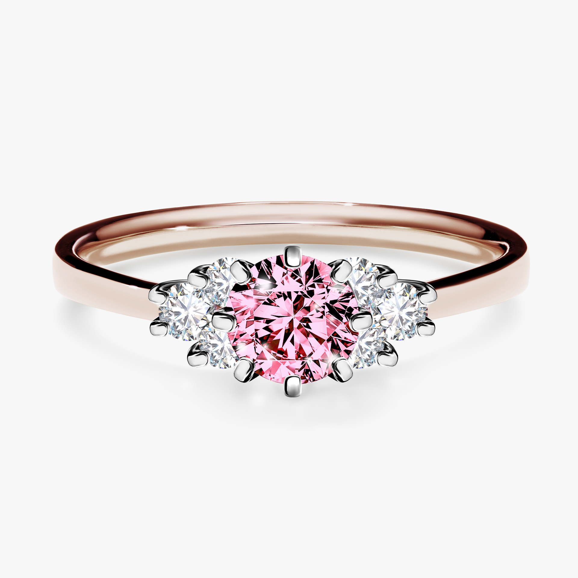 Pierścionek zaręczynowy My Lilly z różowego złota z różowym diamentem 0,68ct