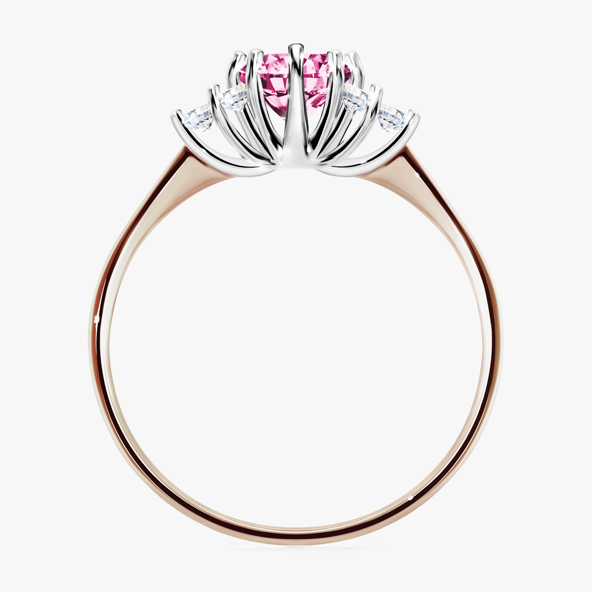 Pierścionek zaręczynowy My Lilly z różowego złota z różowym diamentem 0,68ct