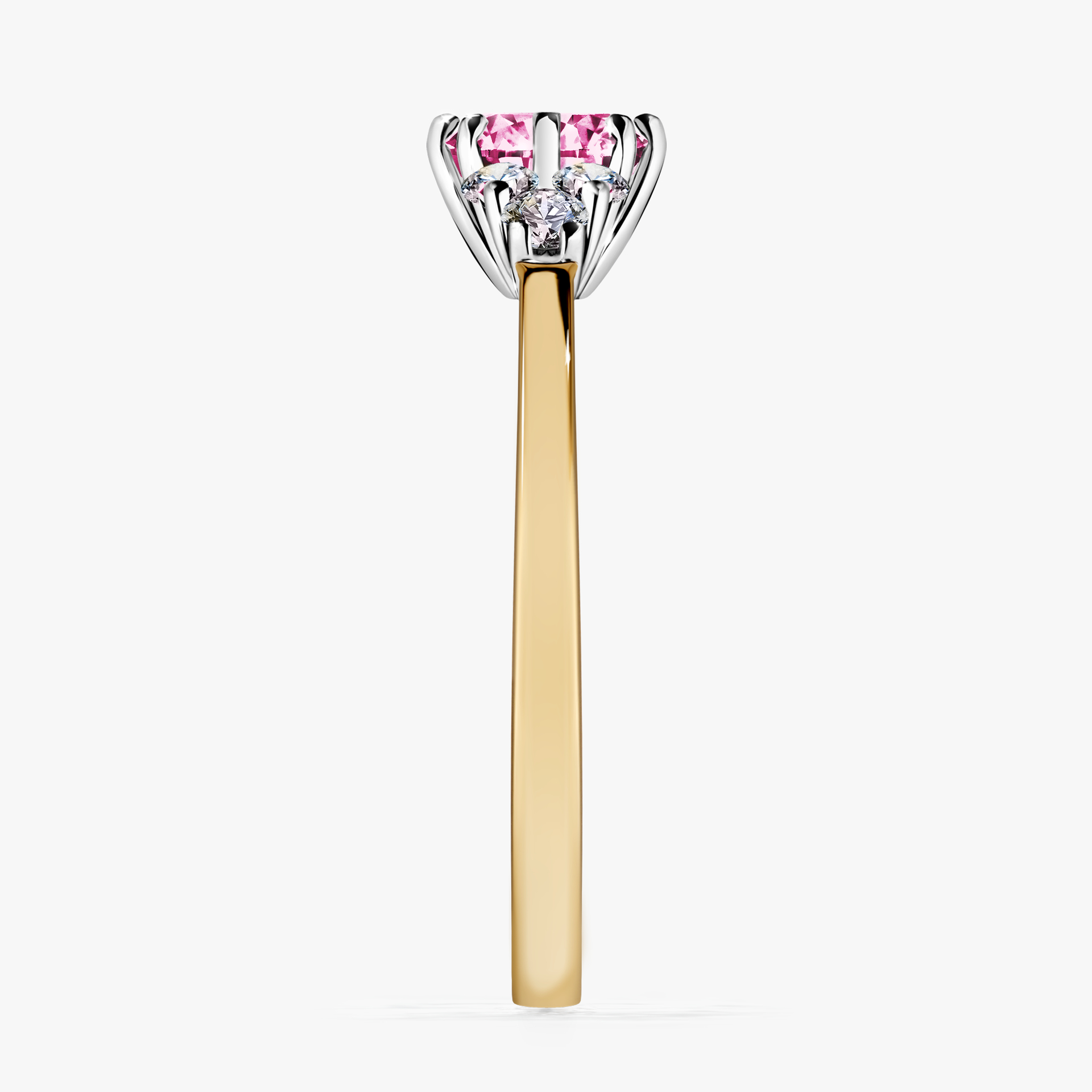 Pierścionek zaręczynowy My Lilly z żółtego złota z różowym diamentem 0,68ct