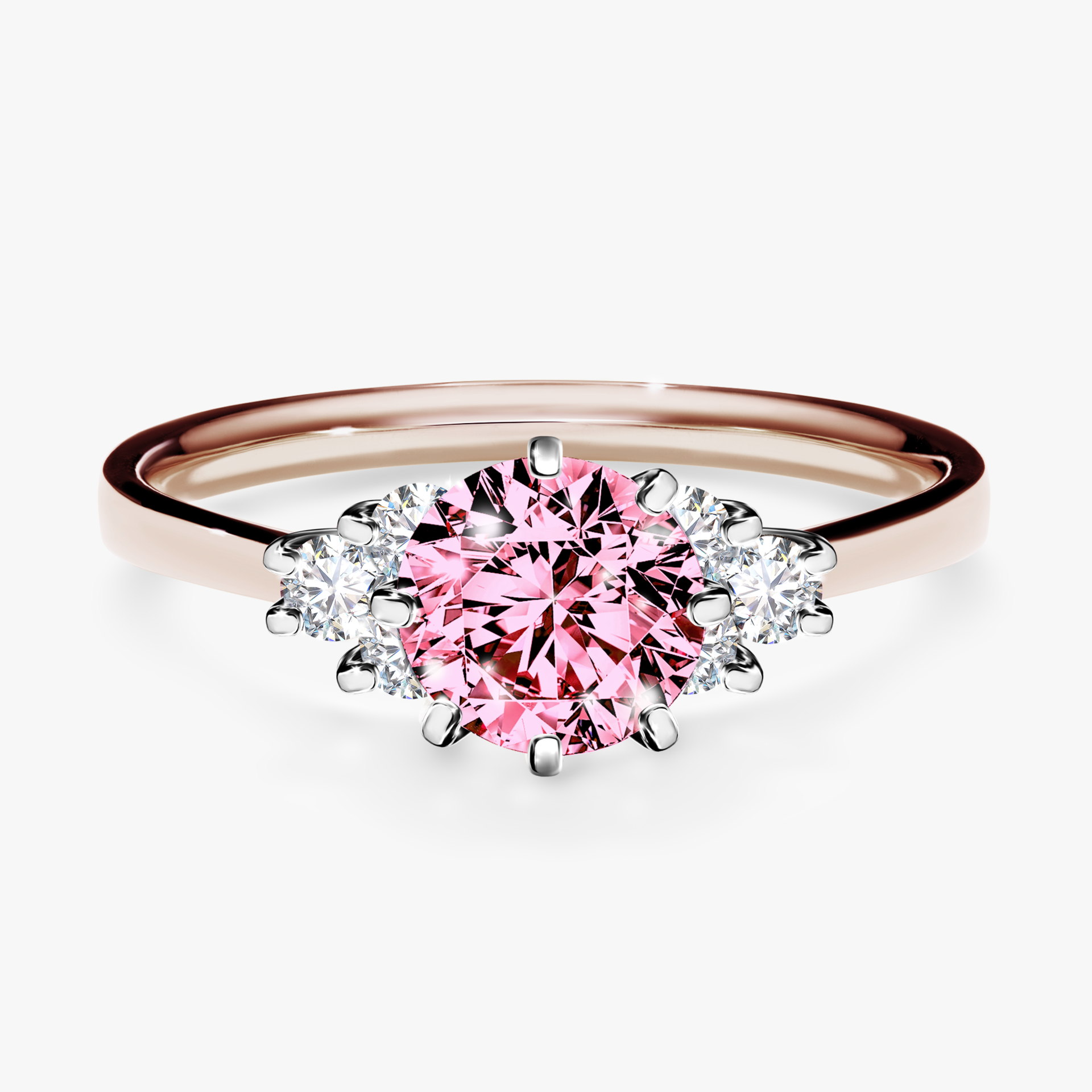 Pierścionek zaręczynowy My Lilly z różowego złota z różowym diamentem 0,98ct