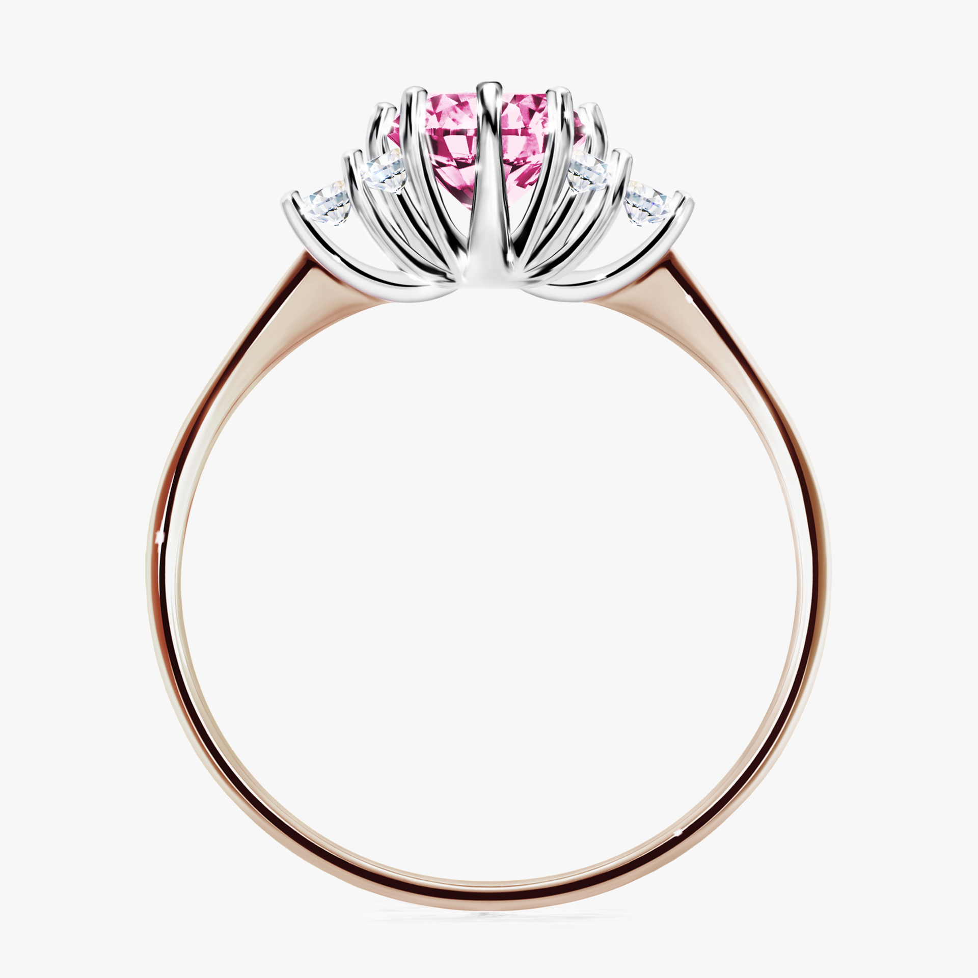Pierścionek zaręczynowy My Lilly z różowego złota z różowym diamentem 0,98ct