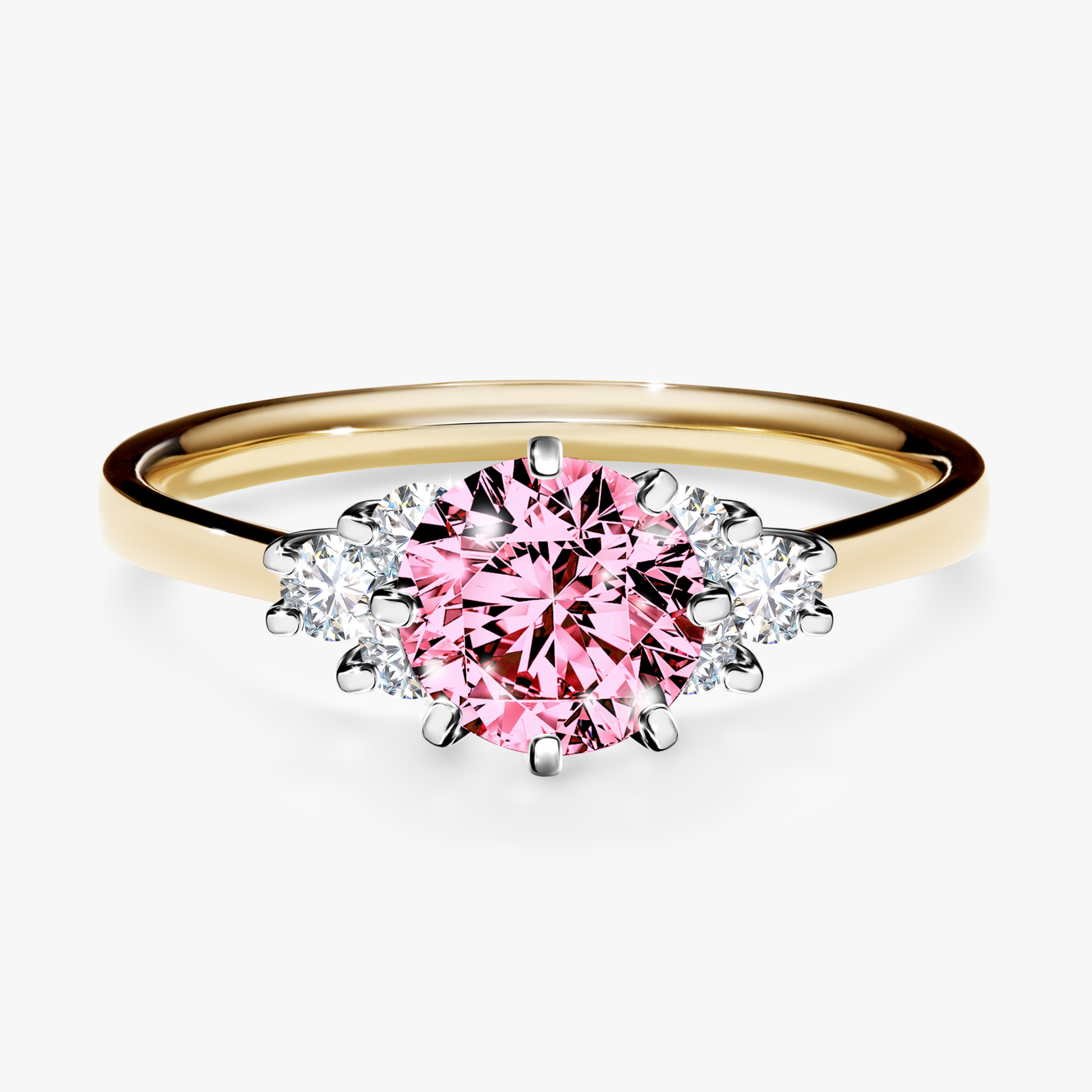 Pierścionek zaręczynowy My Lilly z żółtego złota z różowym diamentem 0,98ct